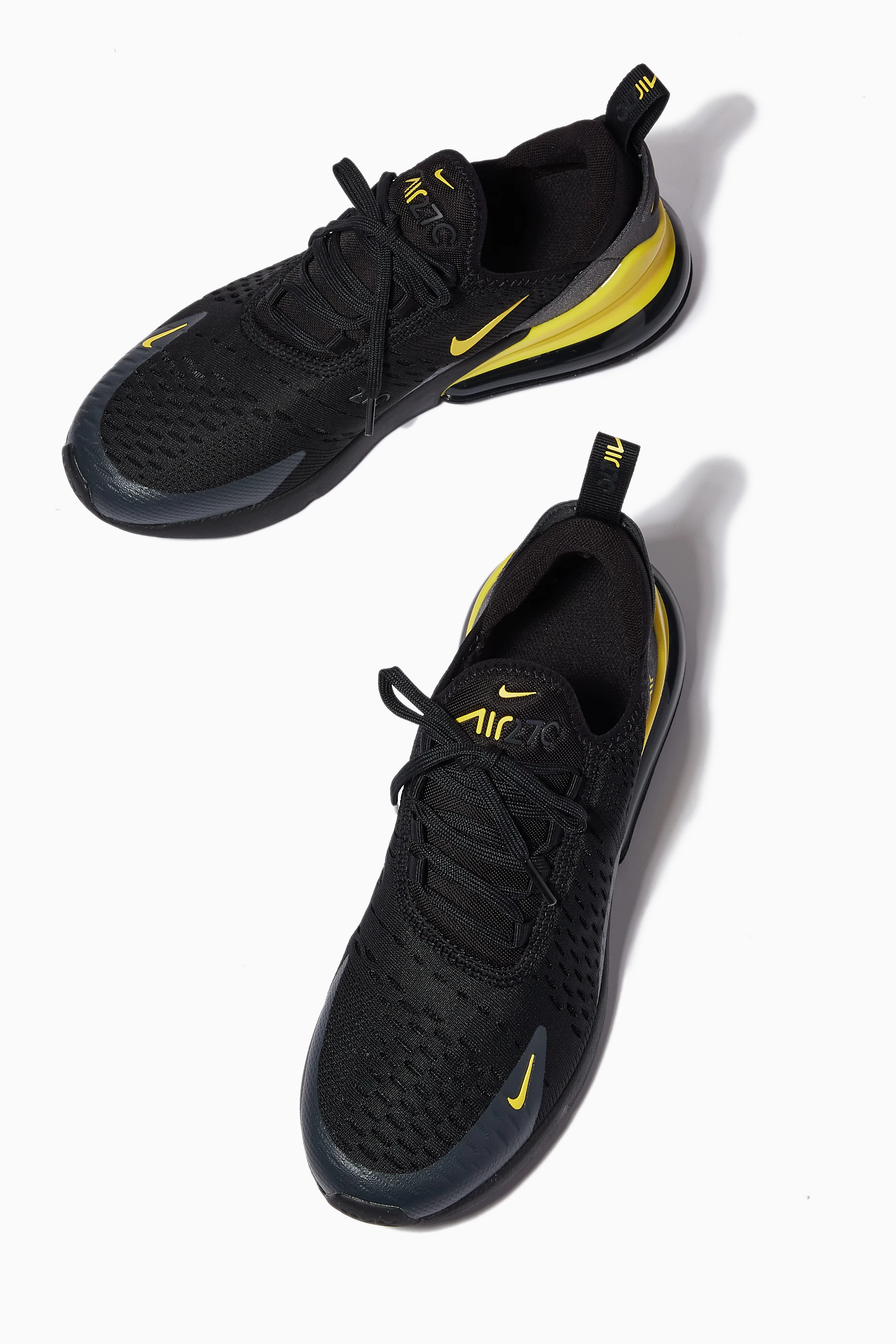 Buy Nike Black Air Max 270 Sneakers in Knit Textile for Boys in
