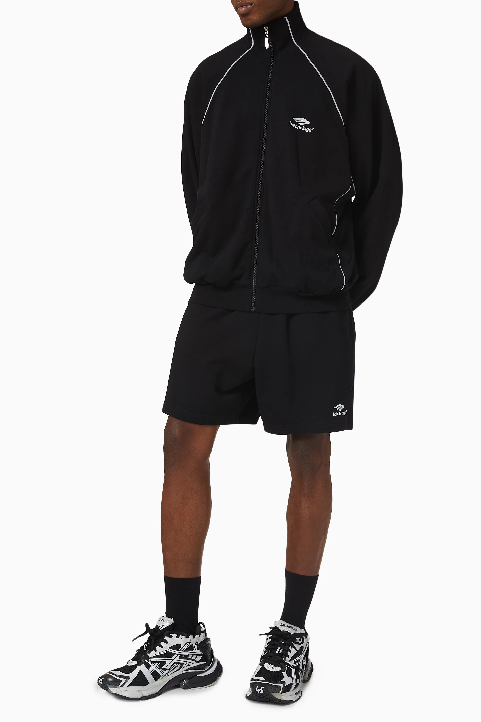 Black tracksuit shorts top