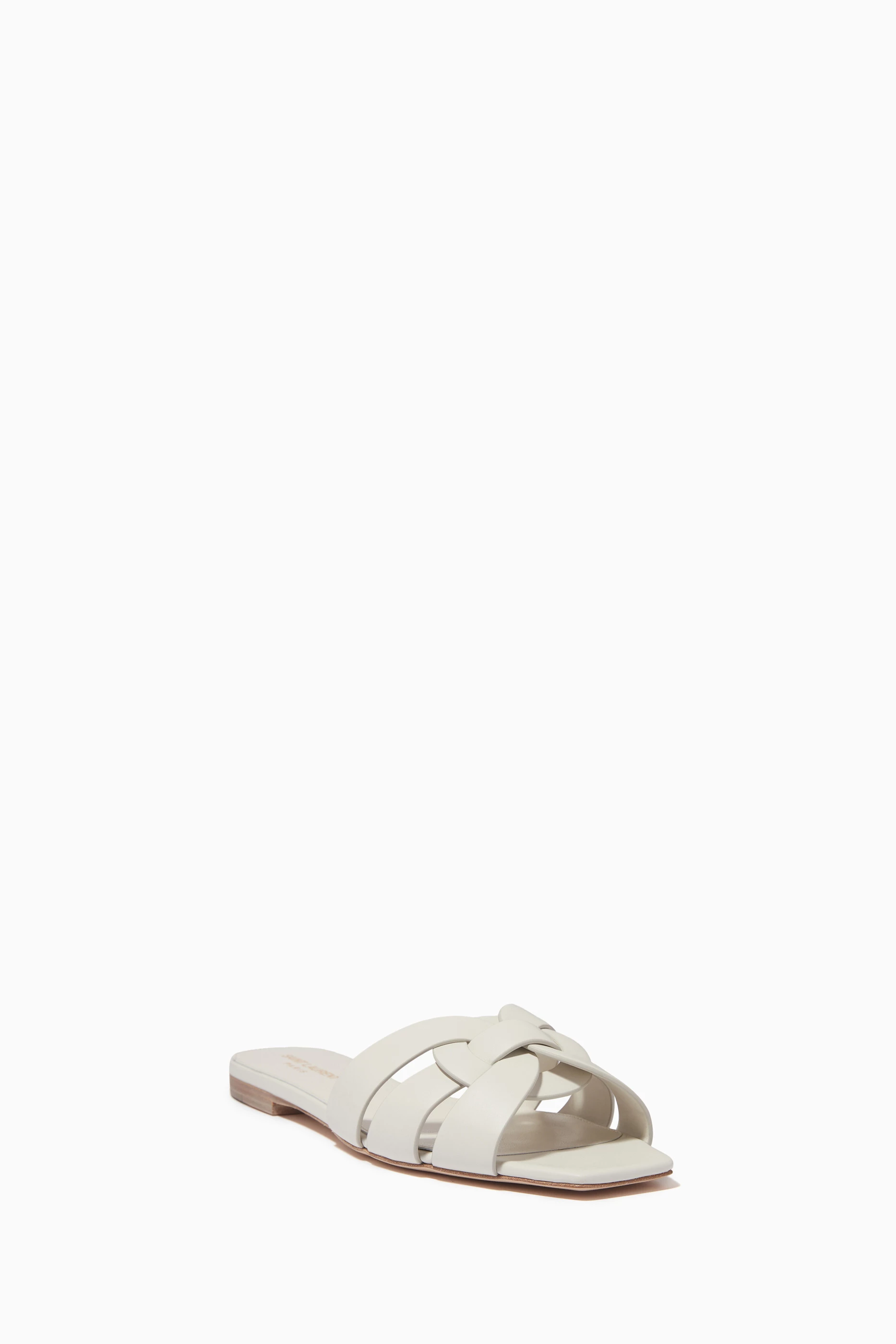Ysl white top tribute sandals