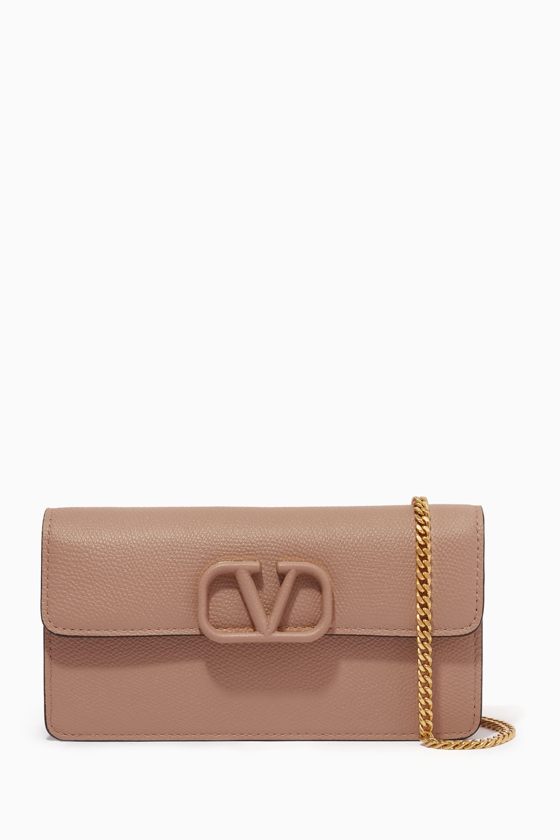 Valentino Garavani VSling Wallet on Chain Bag in Bianco Ottico