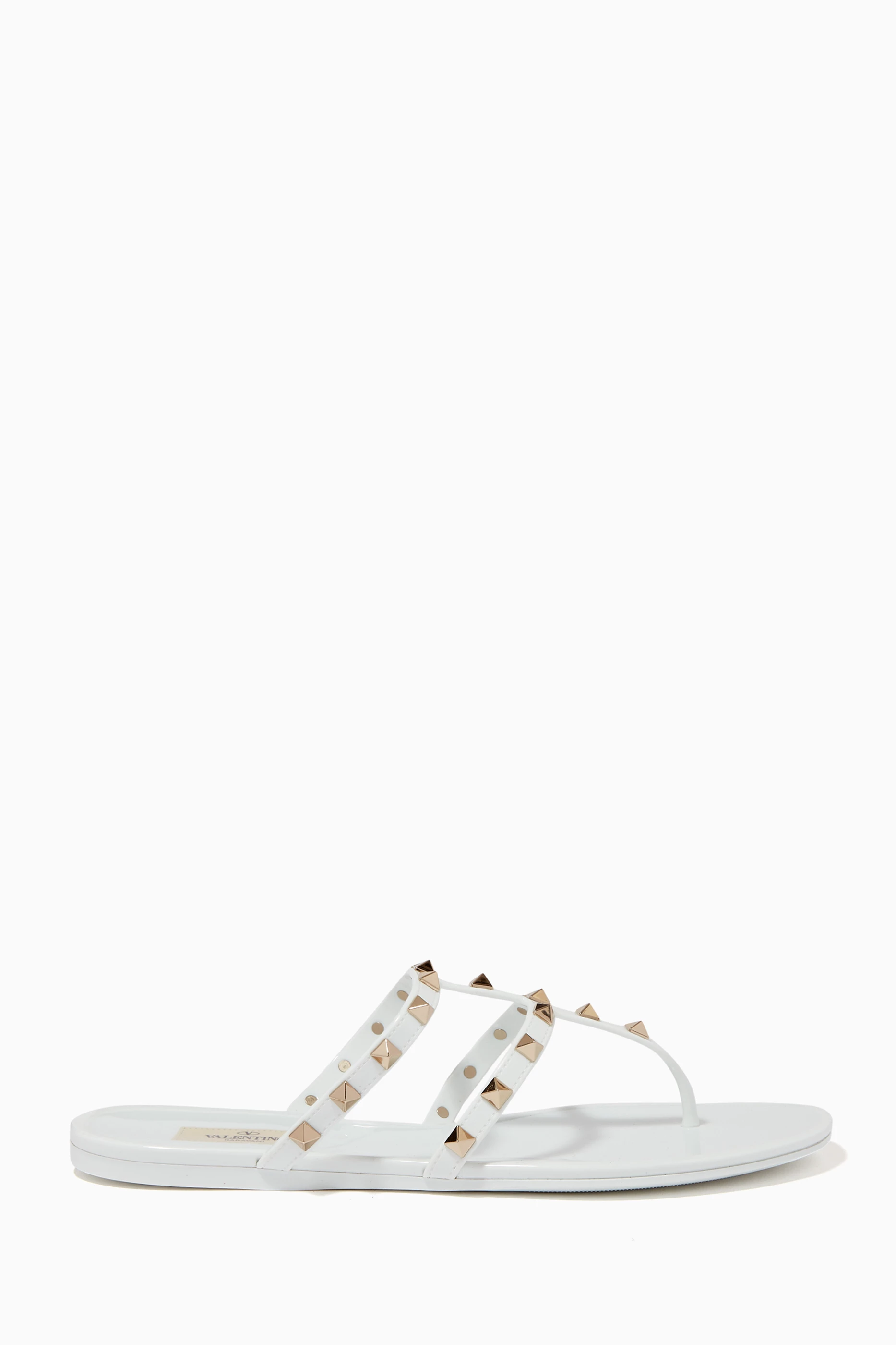 Buy Valentino Garavani White Valentino Garavani Rockstud Flat