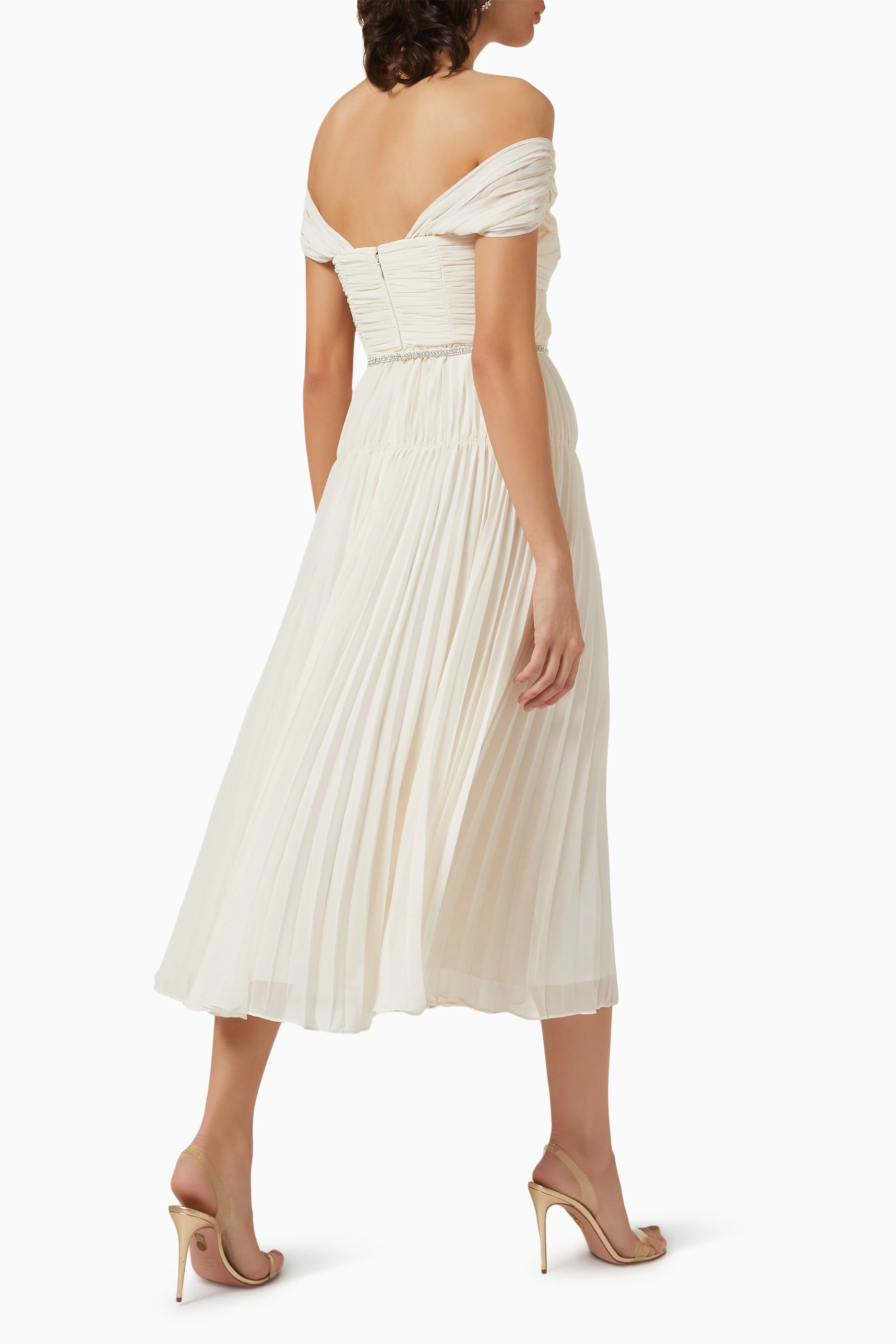 Archie pleated midi dress hotsell