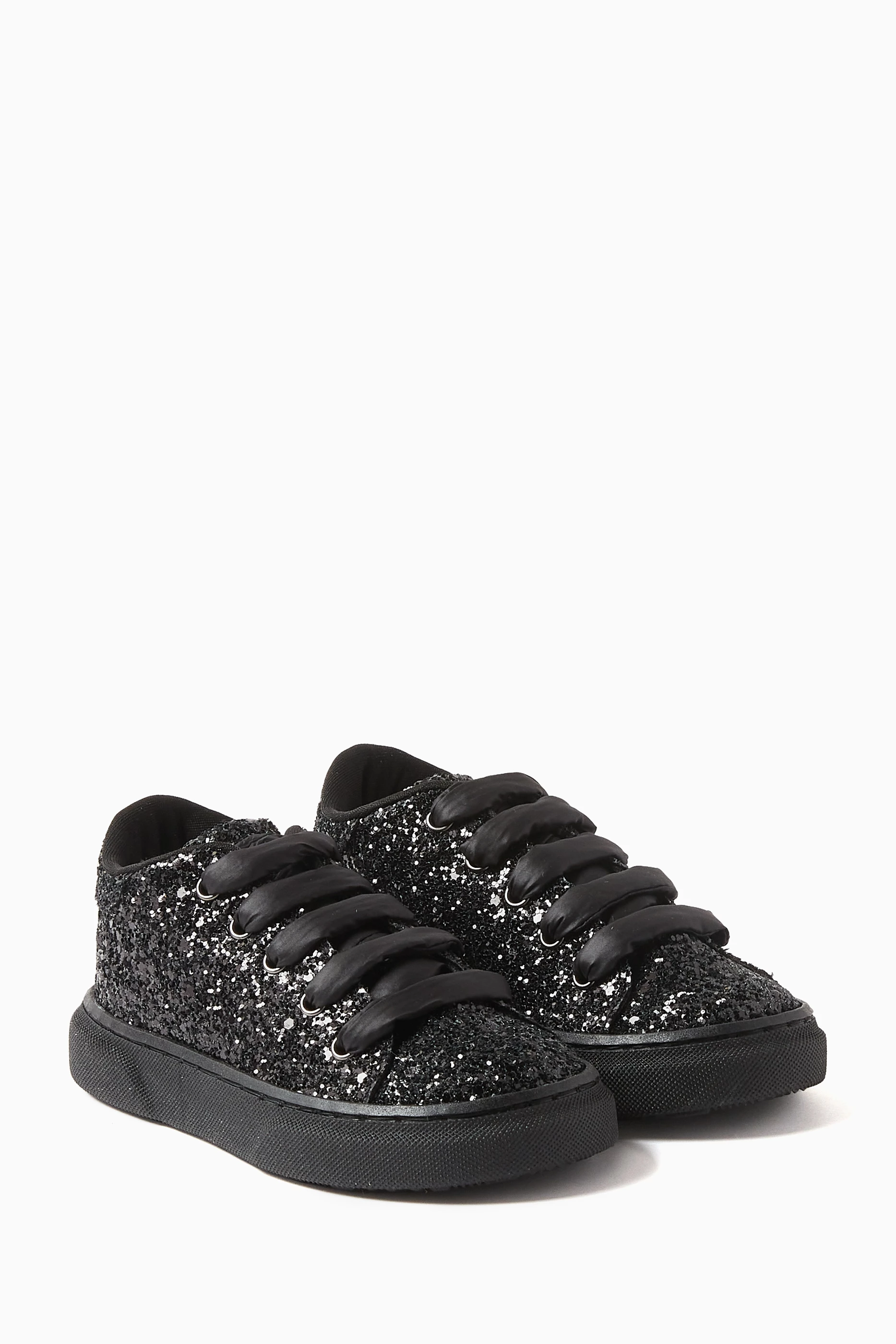 Buy Babywalker Black Glitter embellished Sneakers for Girls in