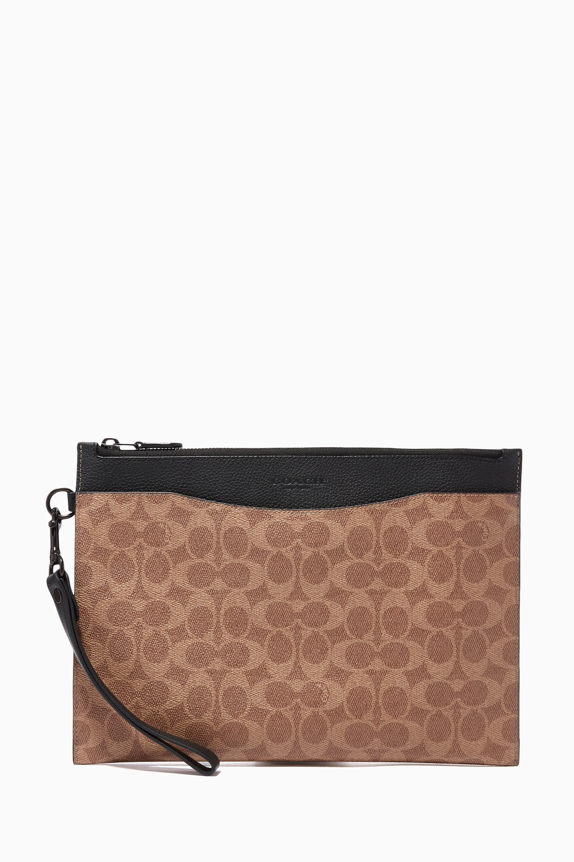 Coach best sale pouch signature