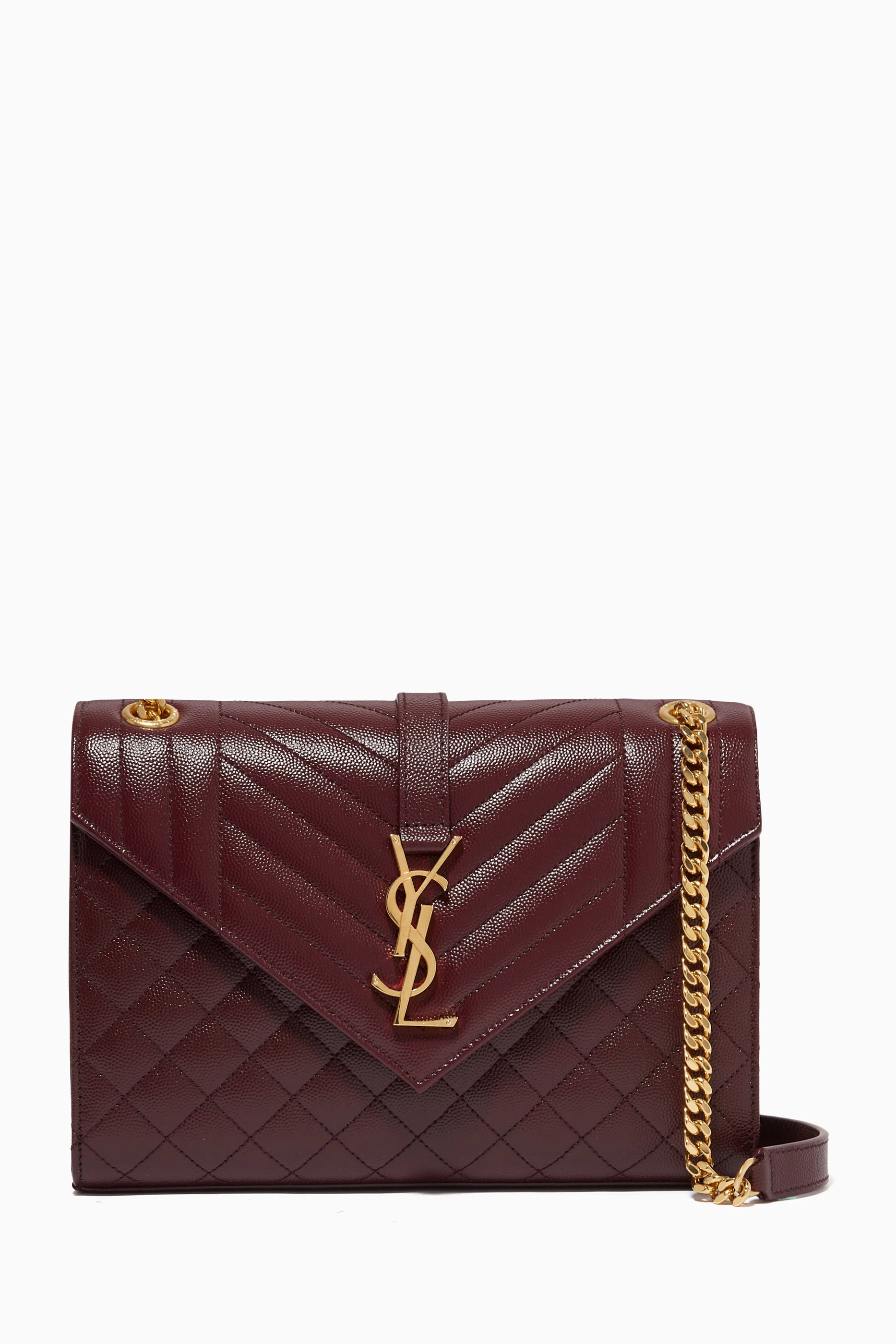 Saint laurent medium monogram matelassé leather envelope shoulder bag hot sale