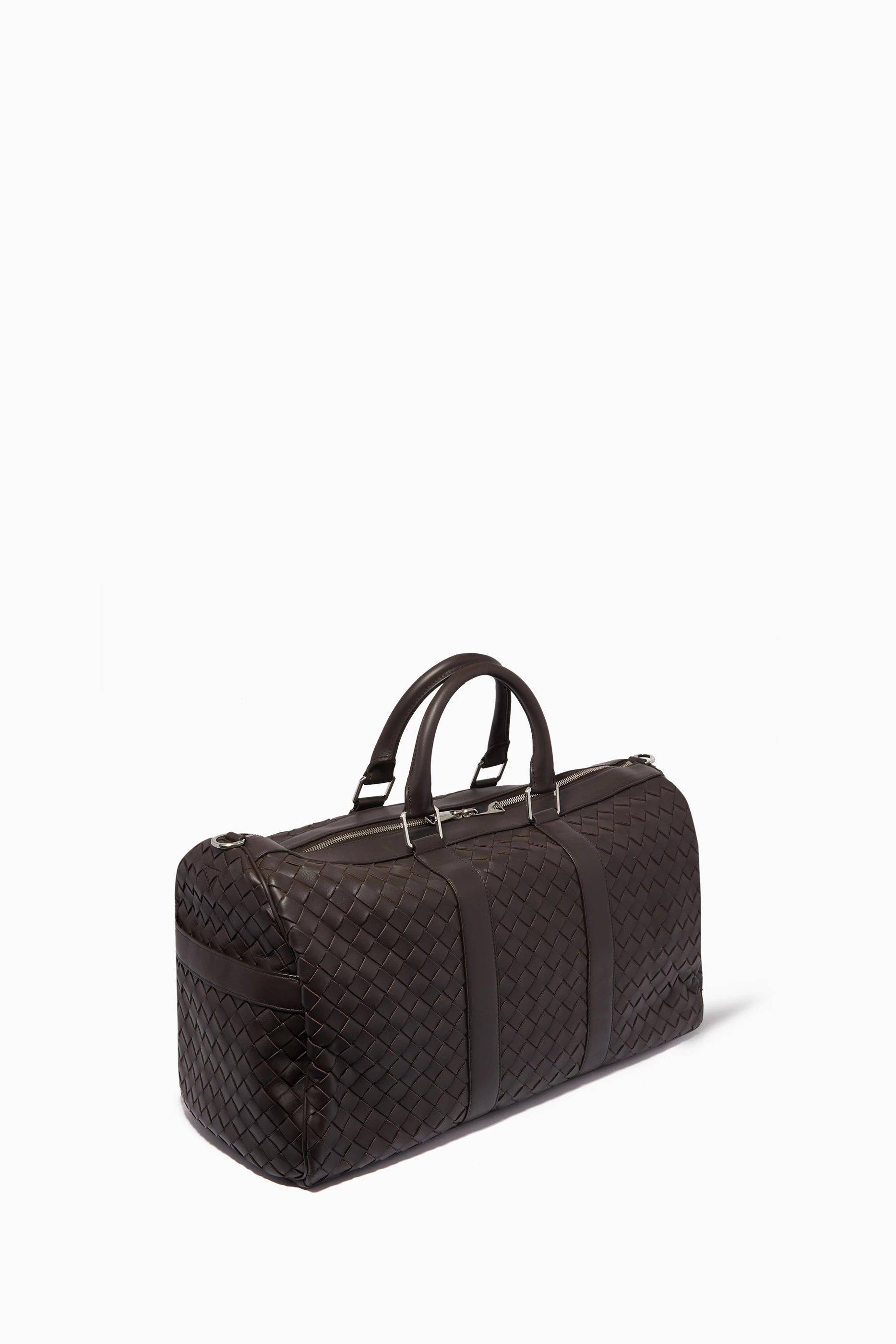 Buy Bottega Veneta Brown Medium Classic Duffle Bag in Intrecciato