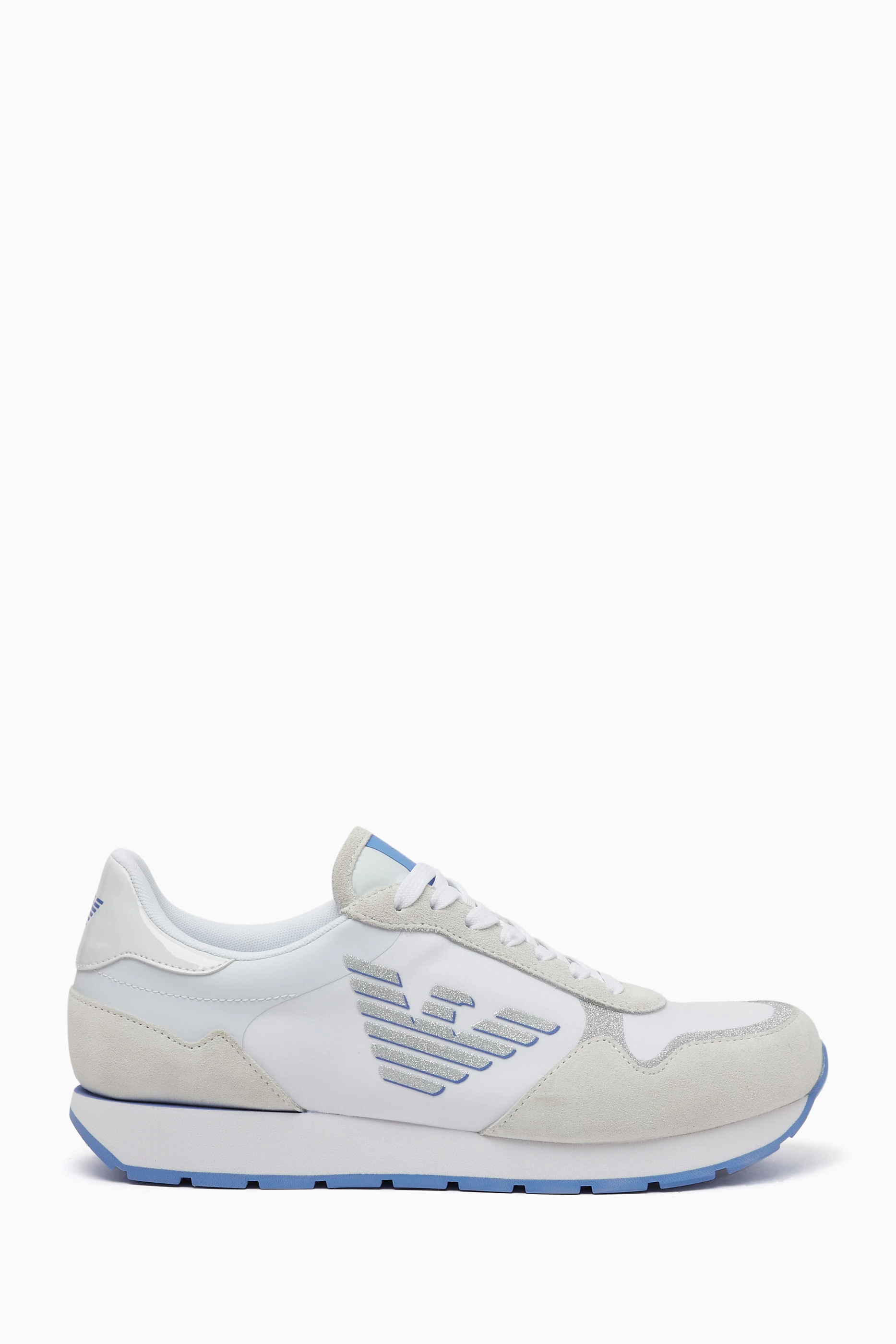 Emporio armani eagle hotsell logo low trainers