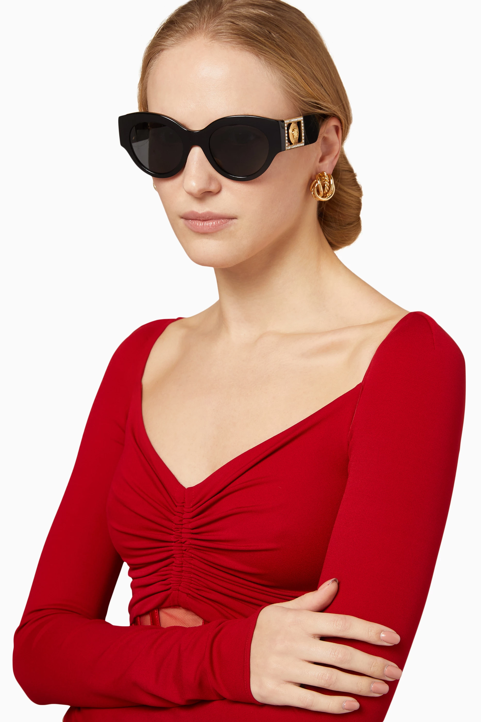 Versace medusa sale crystal sunglasses
