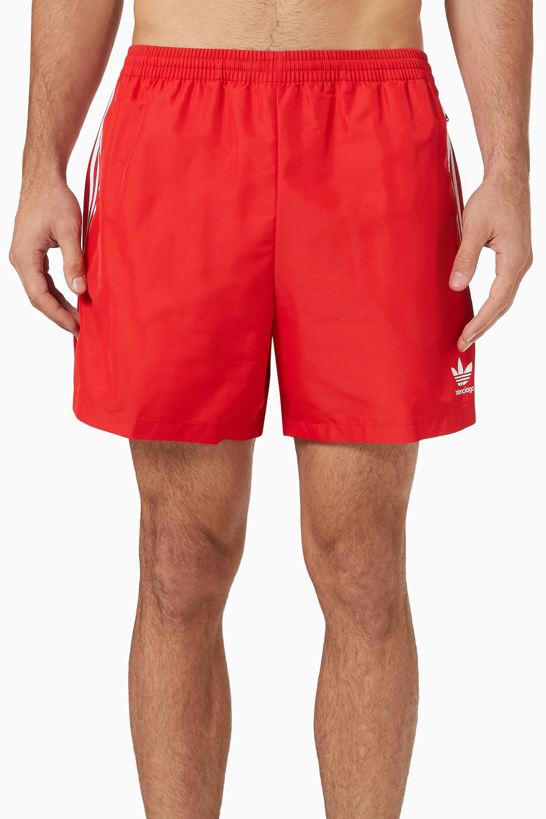 adidas red swim shorts