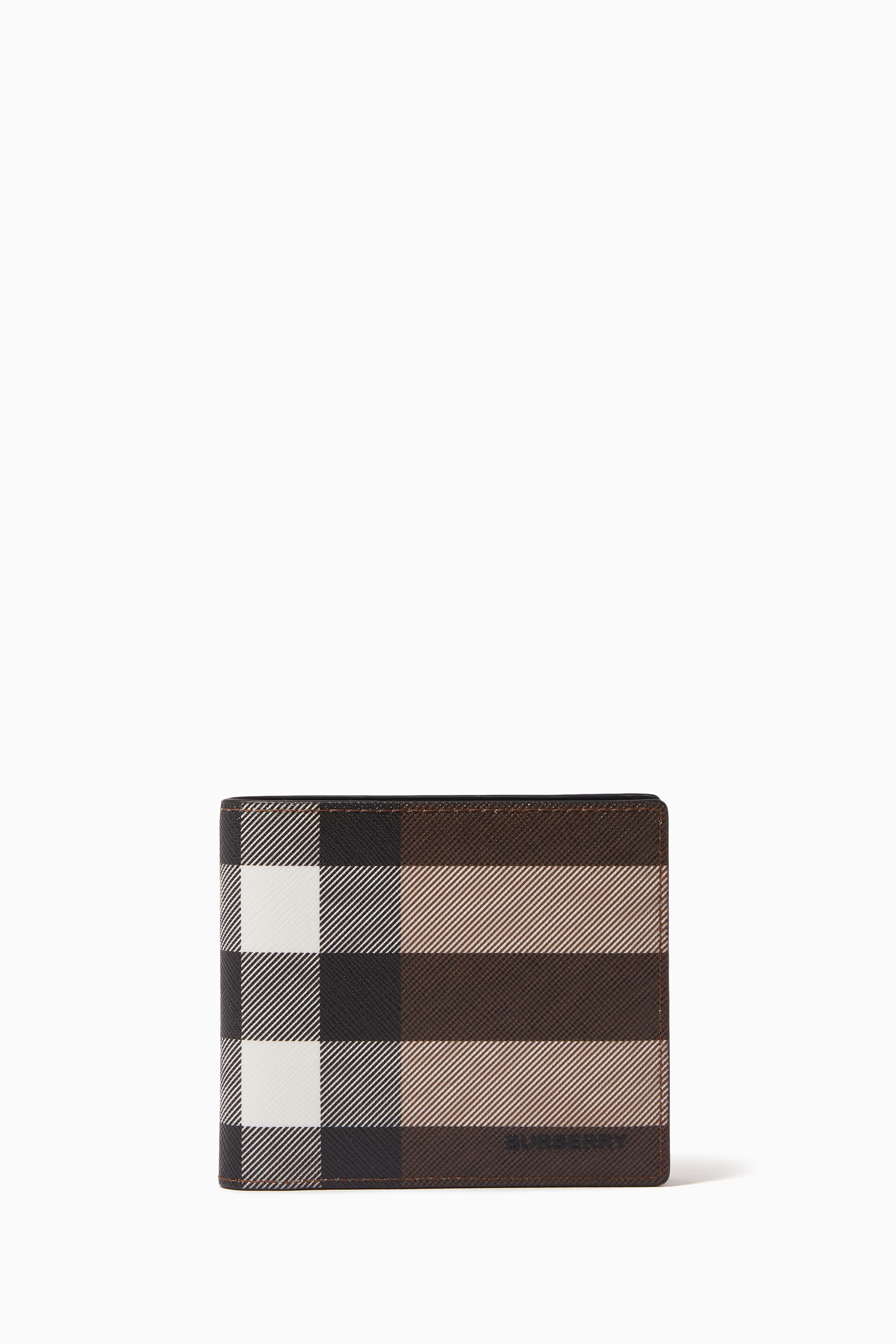 Buy Burberry Brown Bifold Wallet in Exaggerated Check E canvas