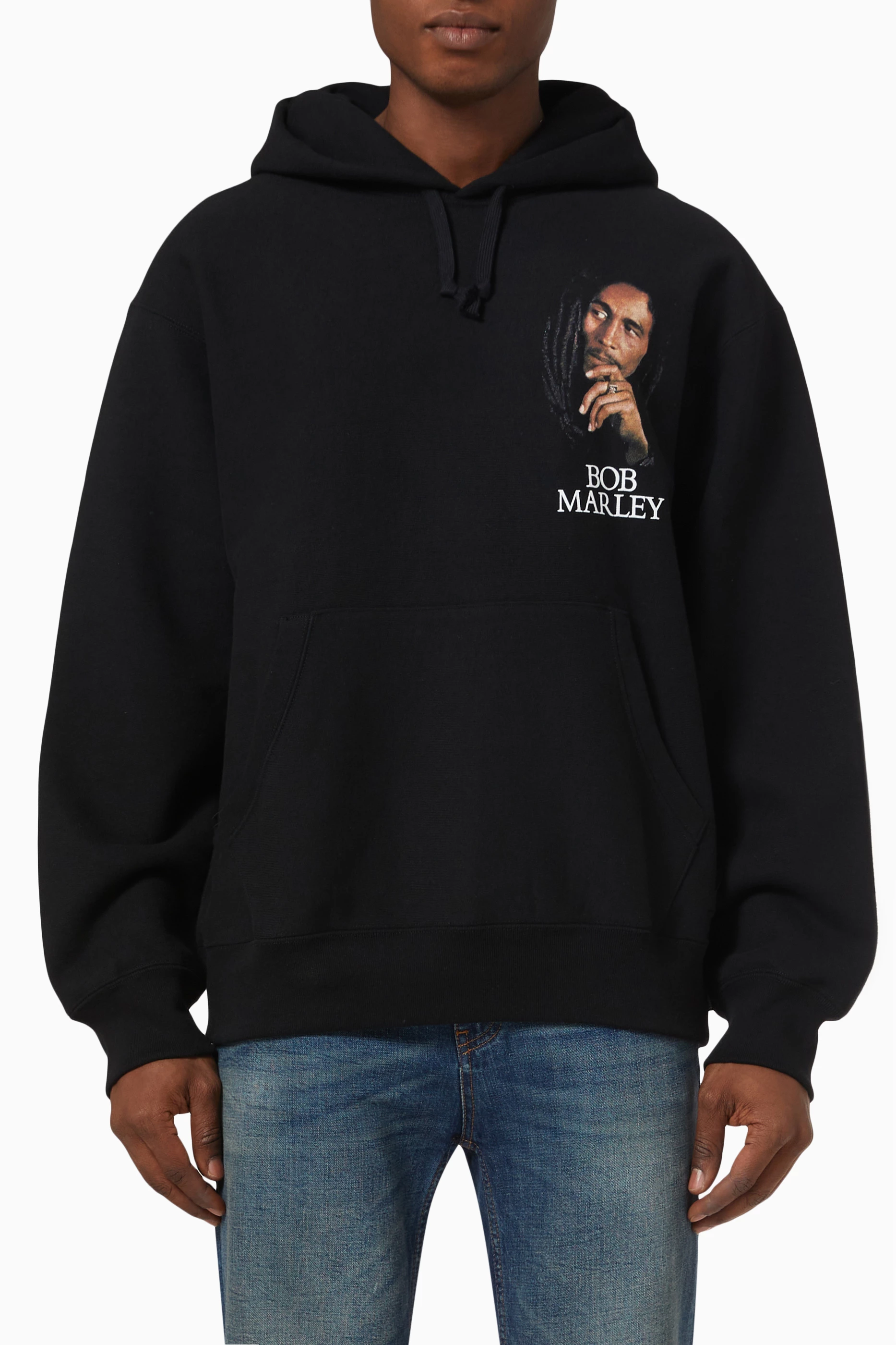 Buy WACKO MARIA Black Bob Marley Hoodie in Cotton-fleece for MEN