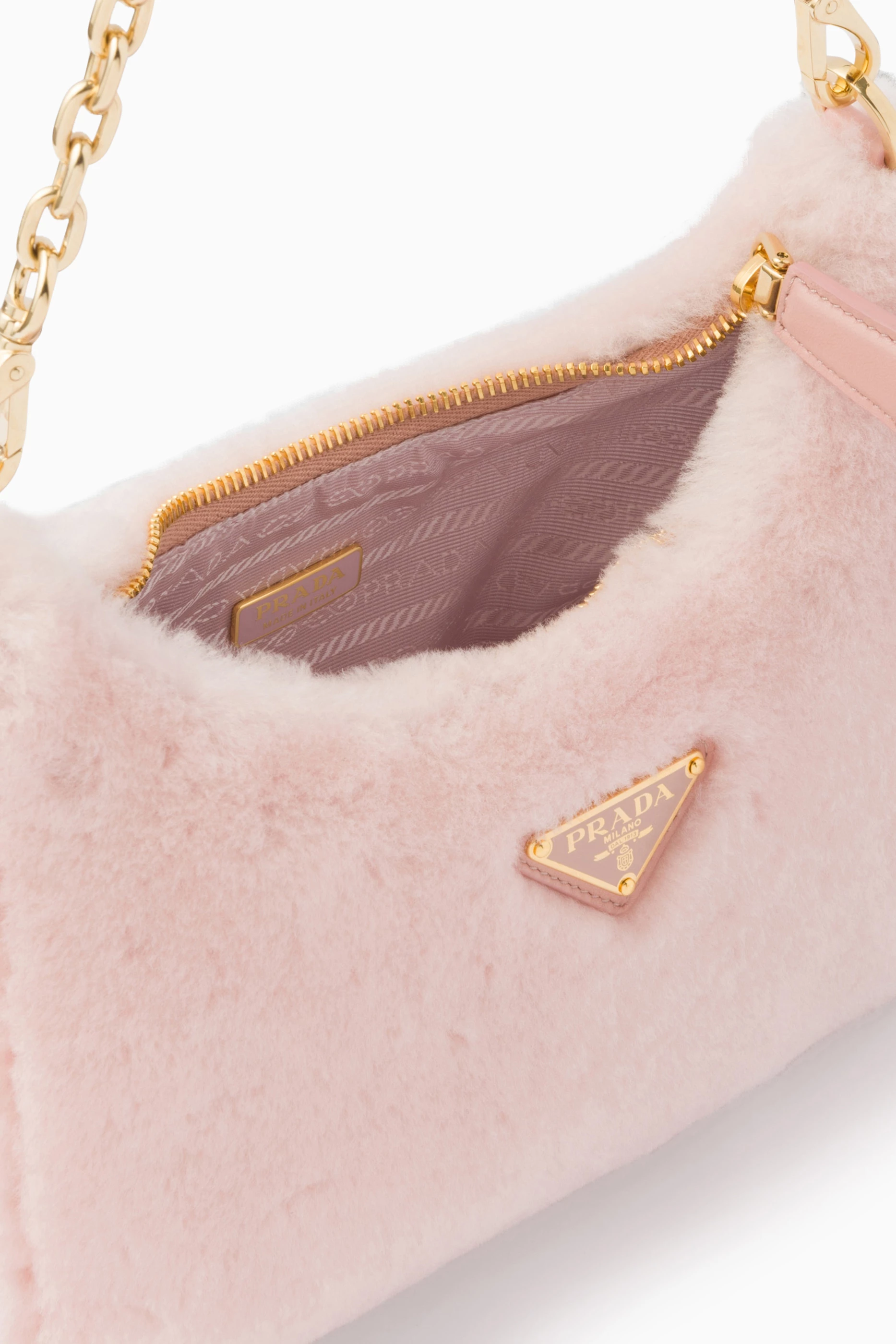 Buy Prada Pink Mini Shoulder Bag in Sheepskin for Women in Saudi