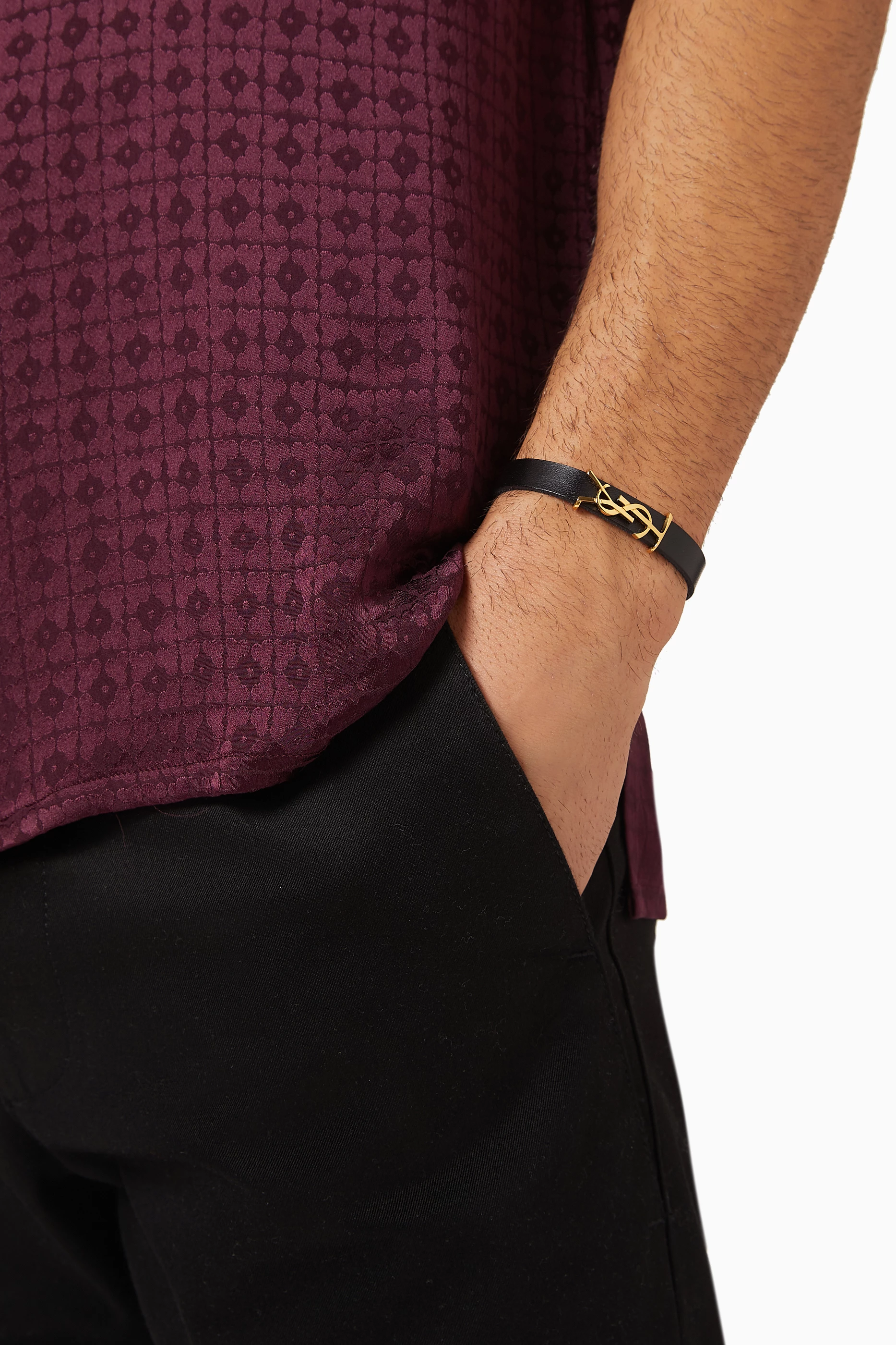 Saint laurent opyum sales leather bracelet