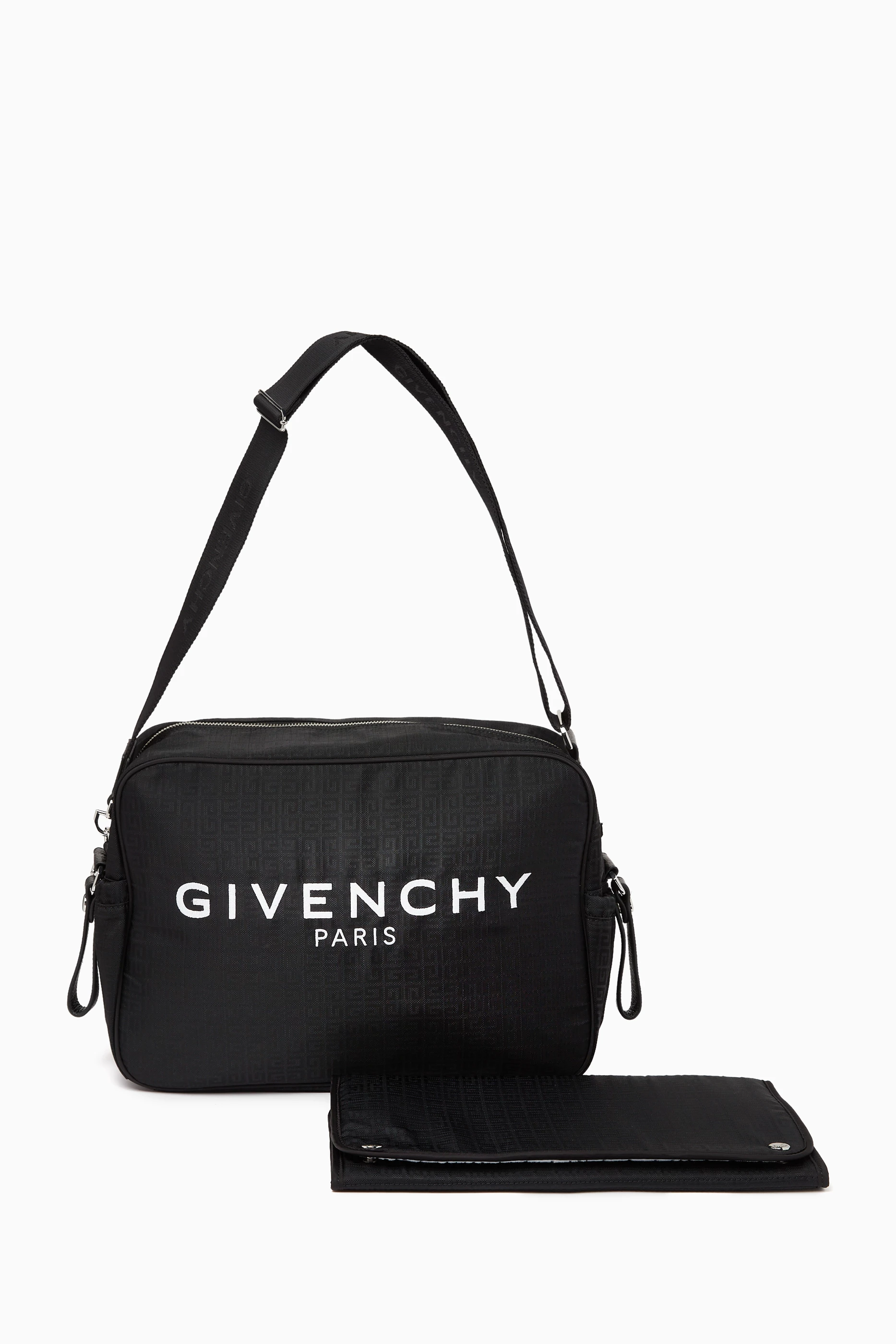 Buy Givenchy Black Logo Print Jacquard Changing Bag in Leather for