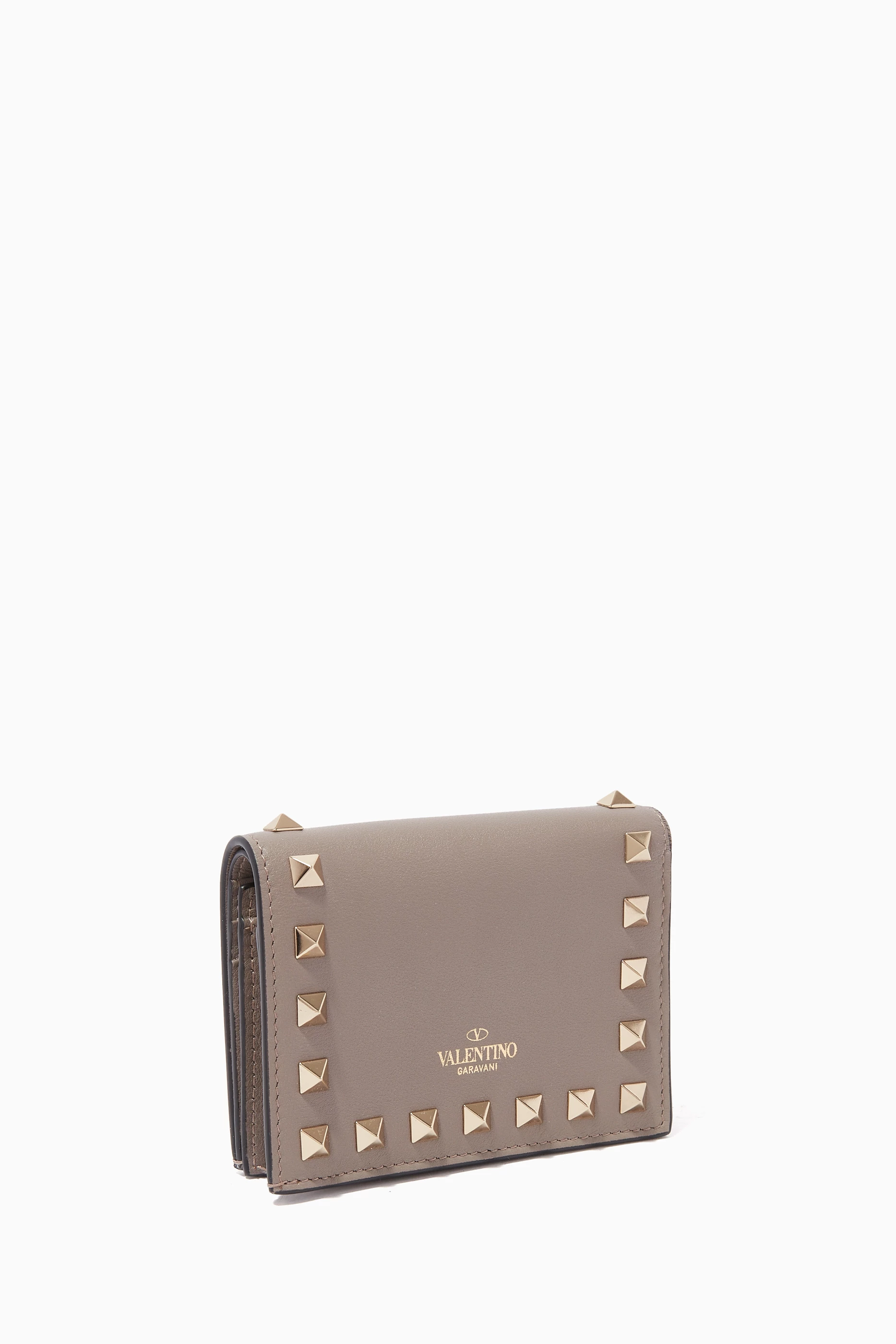 Valentino garavani rockstud leather french wallet sales