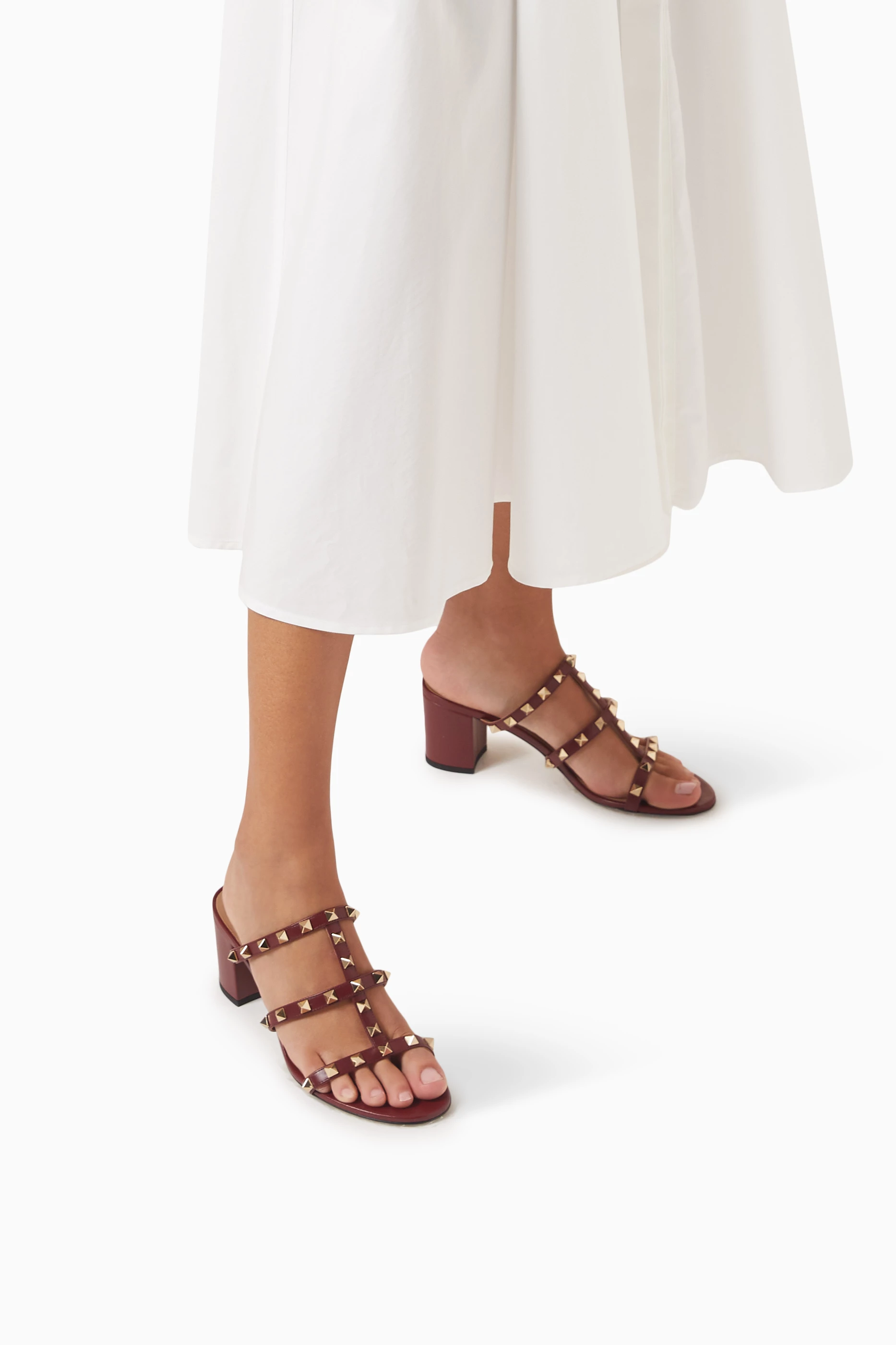 Rockstud caged store 60mm slide sandals