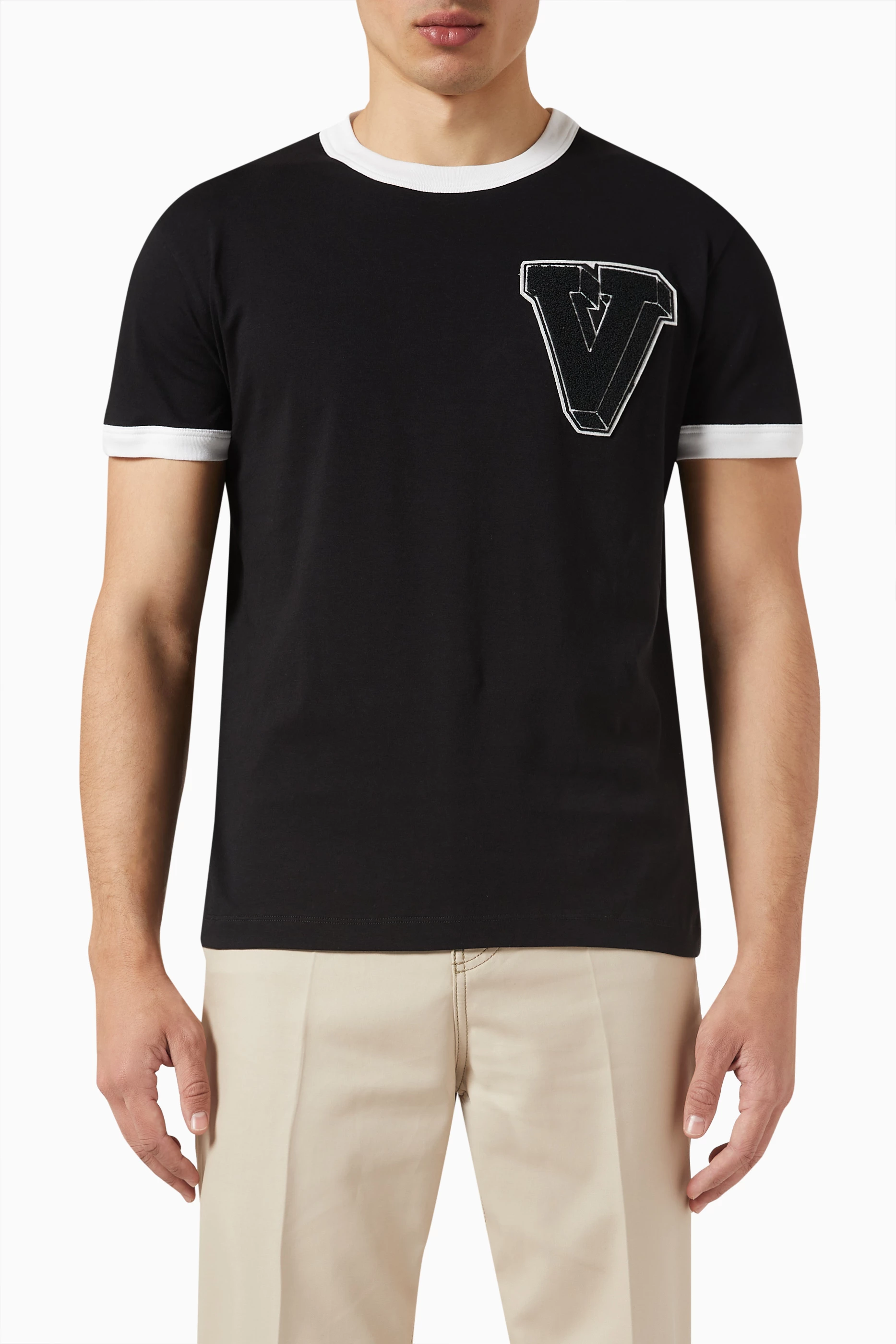 Valentino v logo t shirt 2025