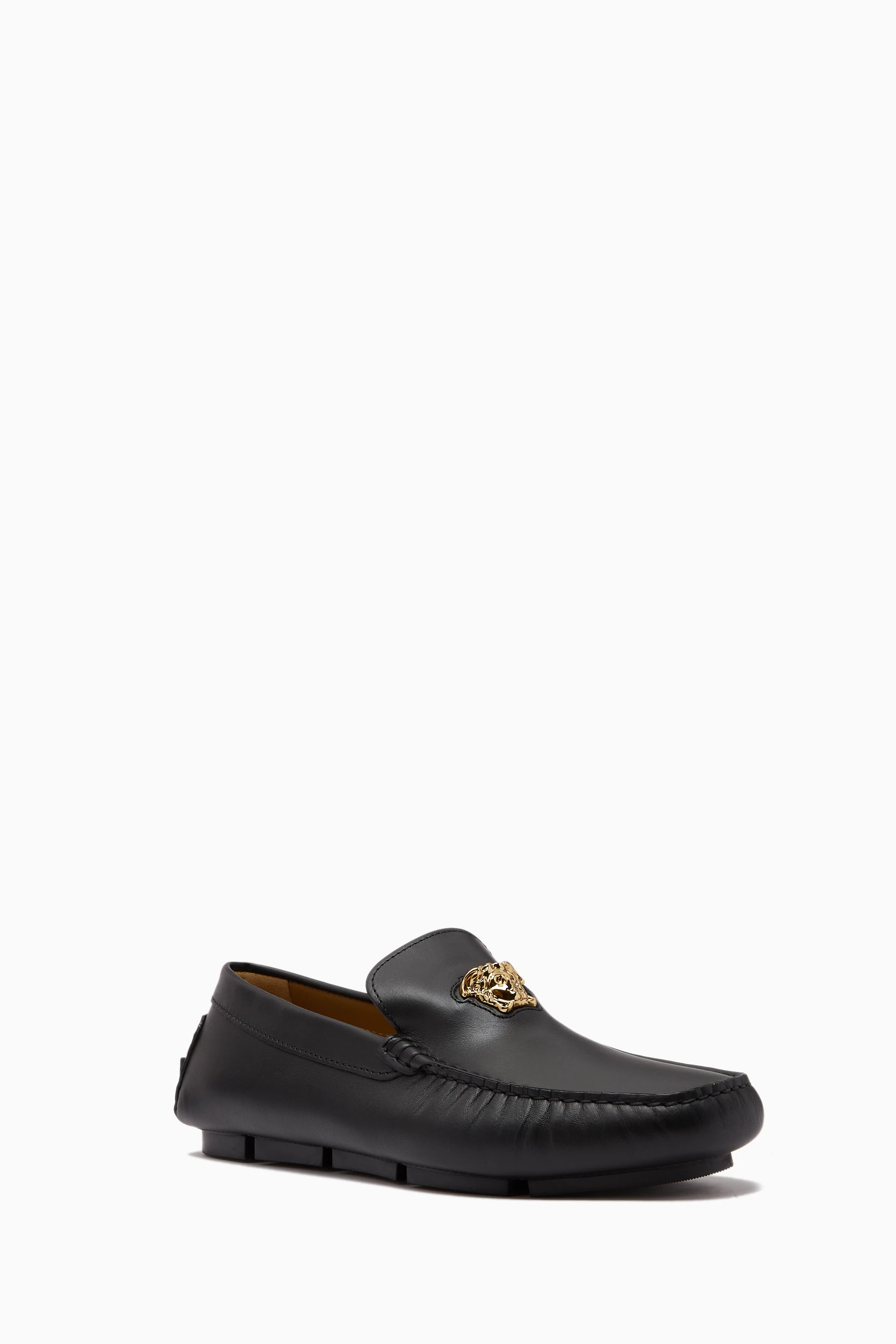 White and gold versace cheap loafers