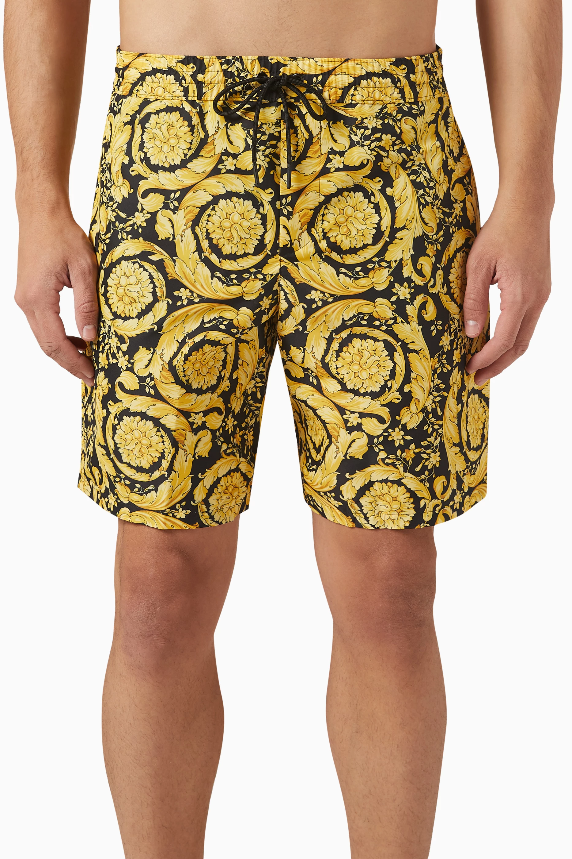 Gold swimming trunks top