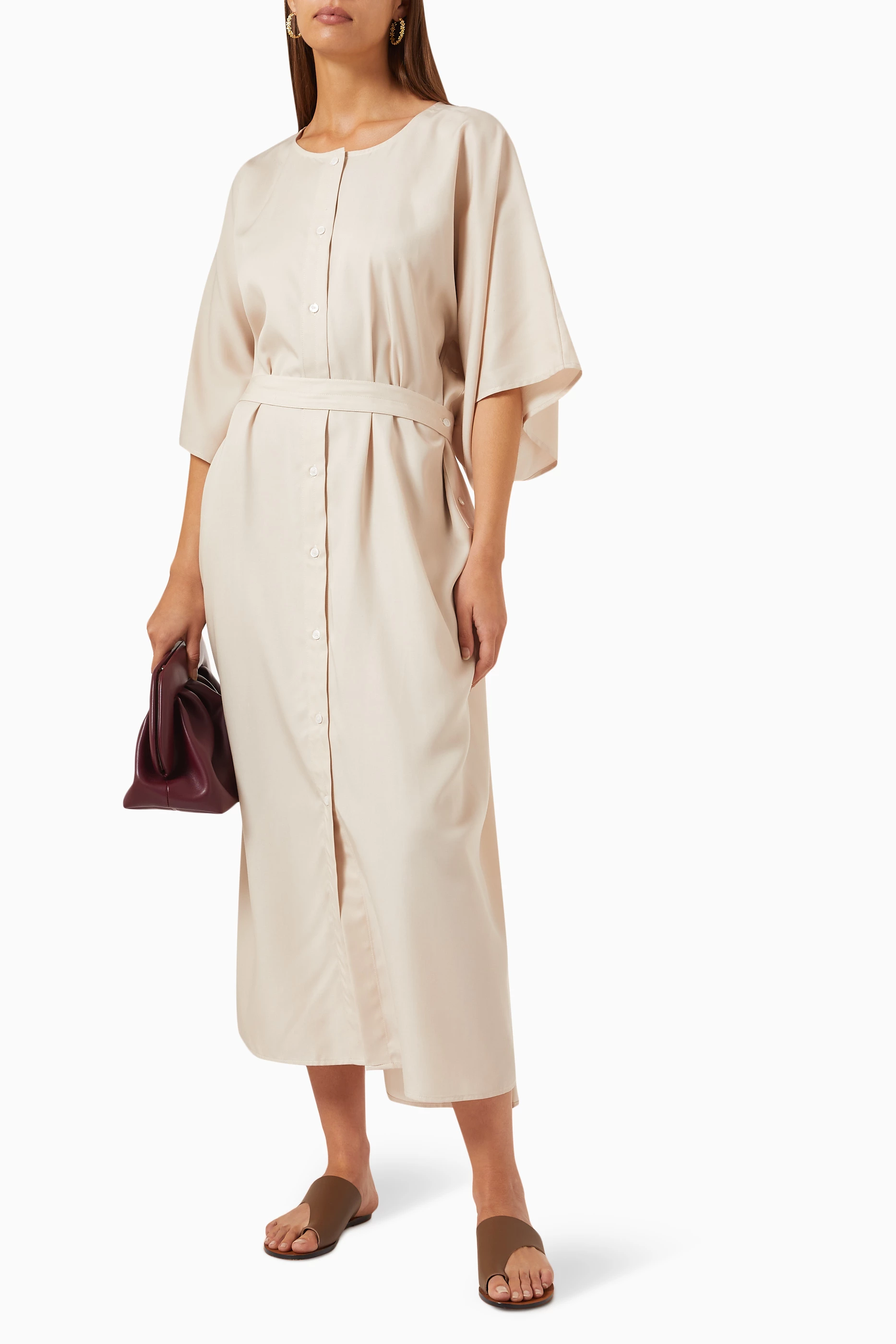 Buy Ninety Percent Neutral Akira Maxi Dress in Tencel for Women in