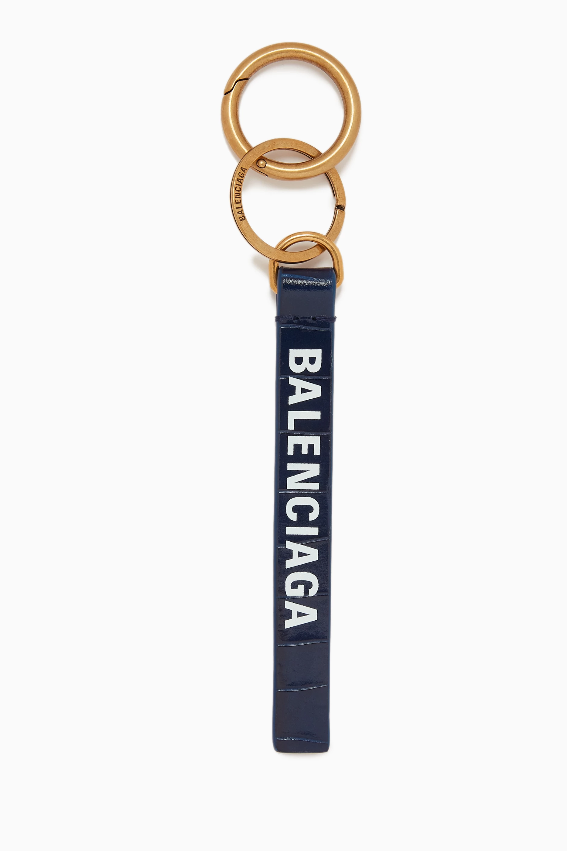Buy Balenciaga Blue Everyday Leather Keyring Online for Women ...