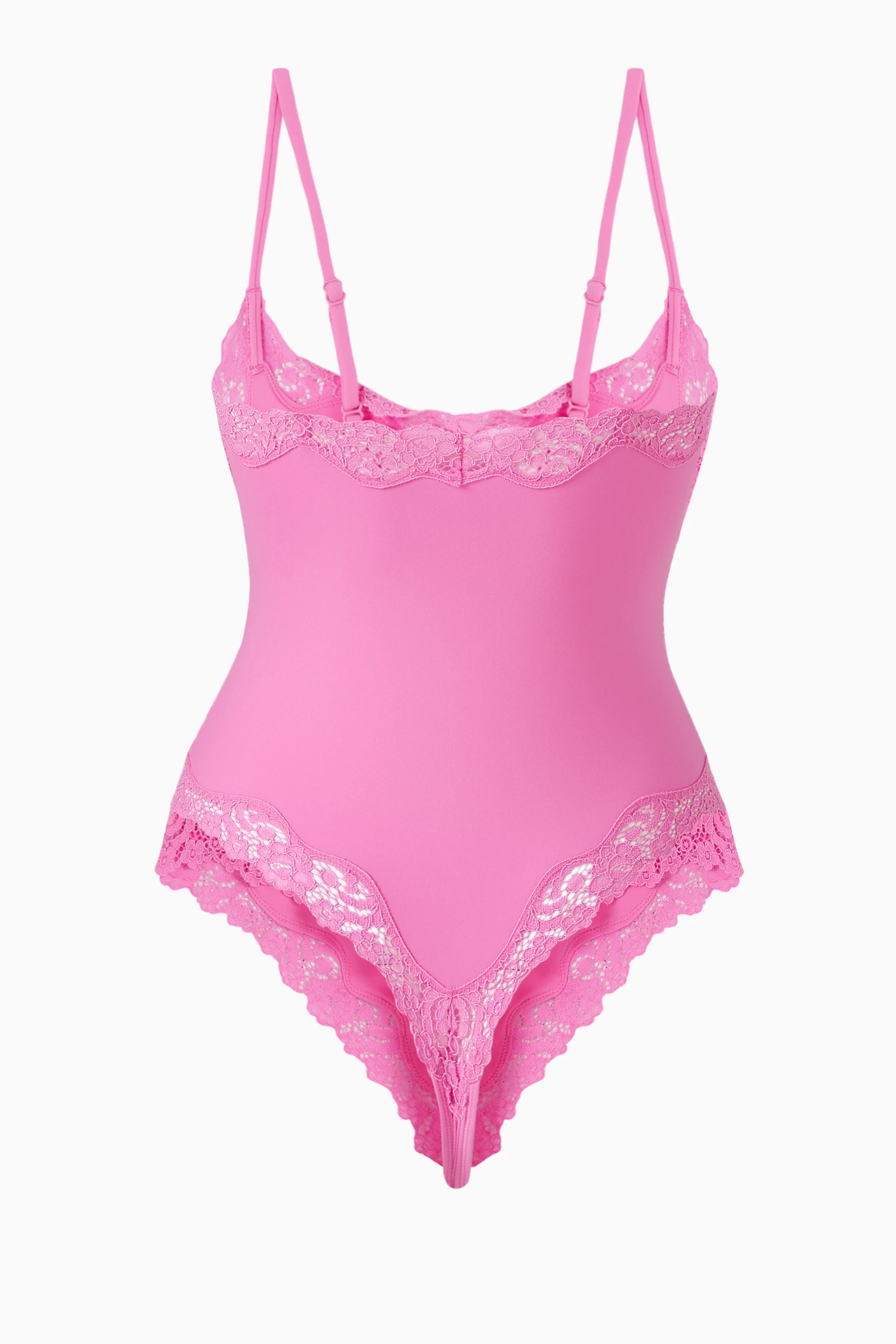 Skims fits everybody lace bodysuit in neon orchid from the