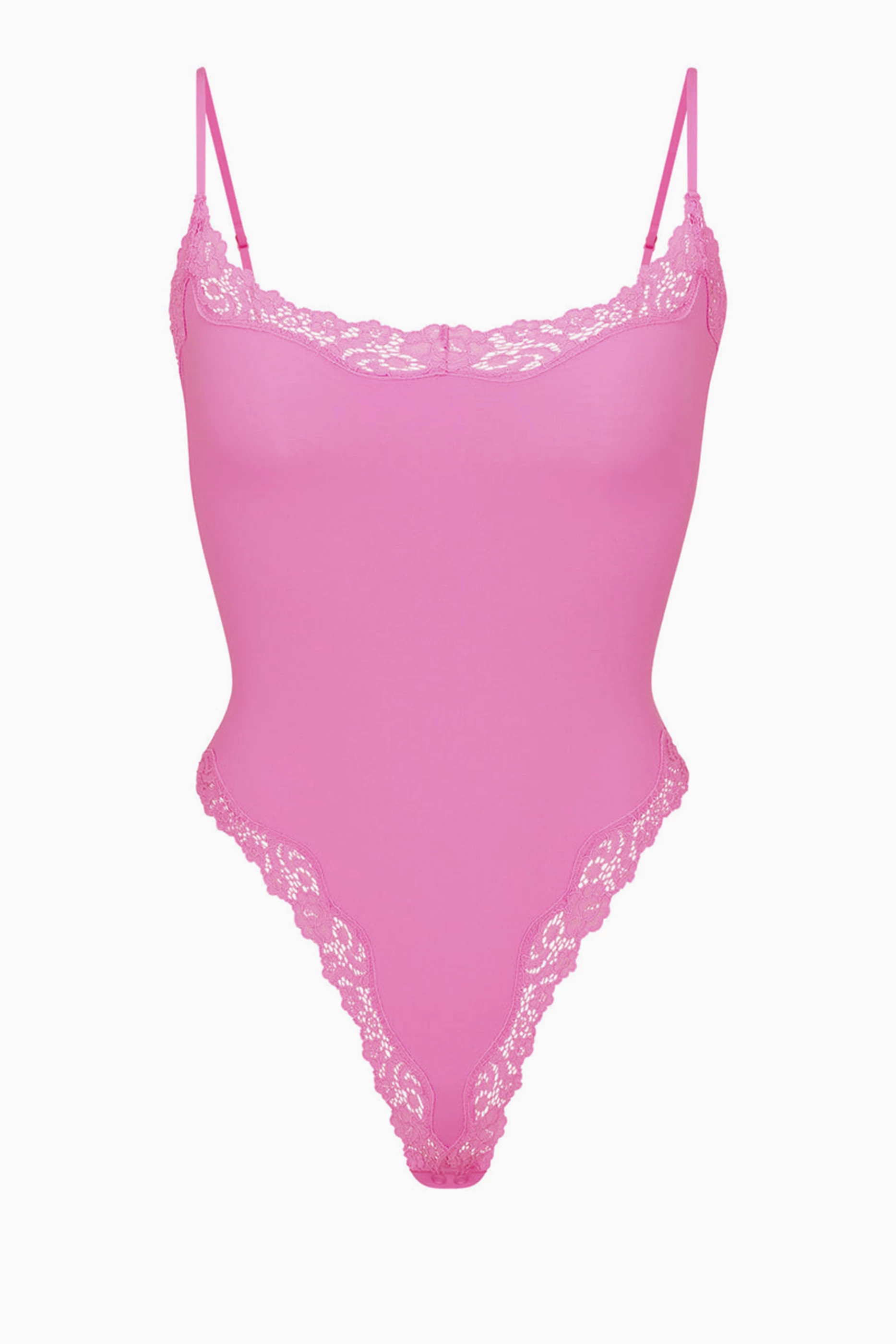 Buy SKIMS Pink Fits Everybody Lace Cami Bodysuit for Women in
