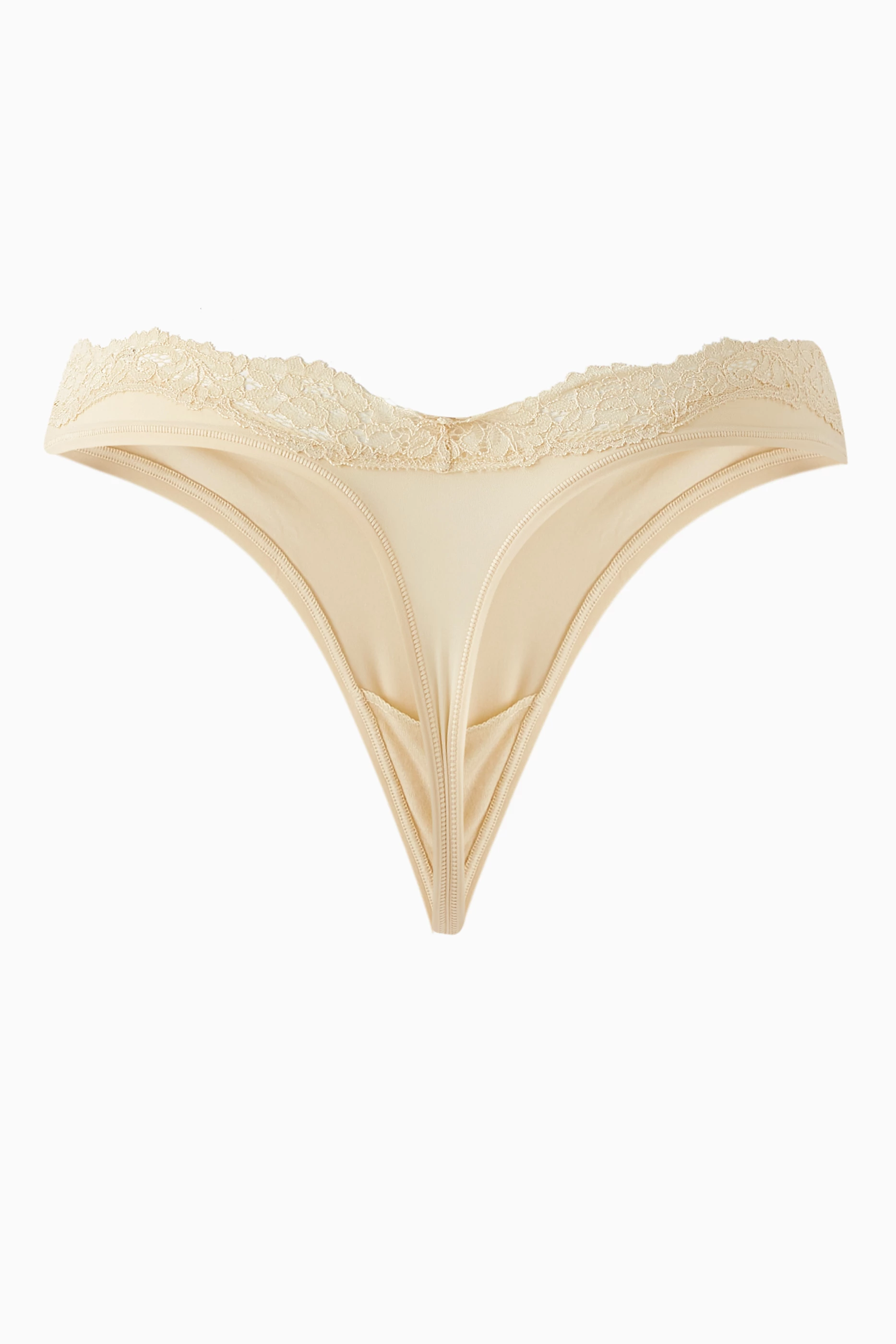 Buy SKIMS Neutral Fits Everybody Lace Dipped Thong for Women
