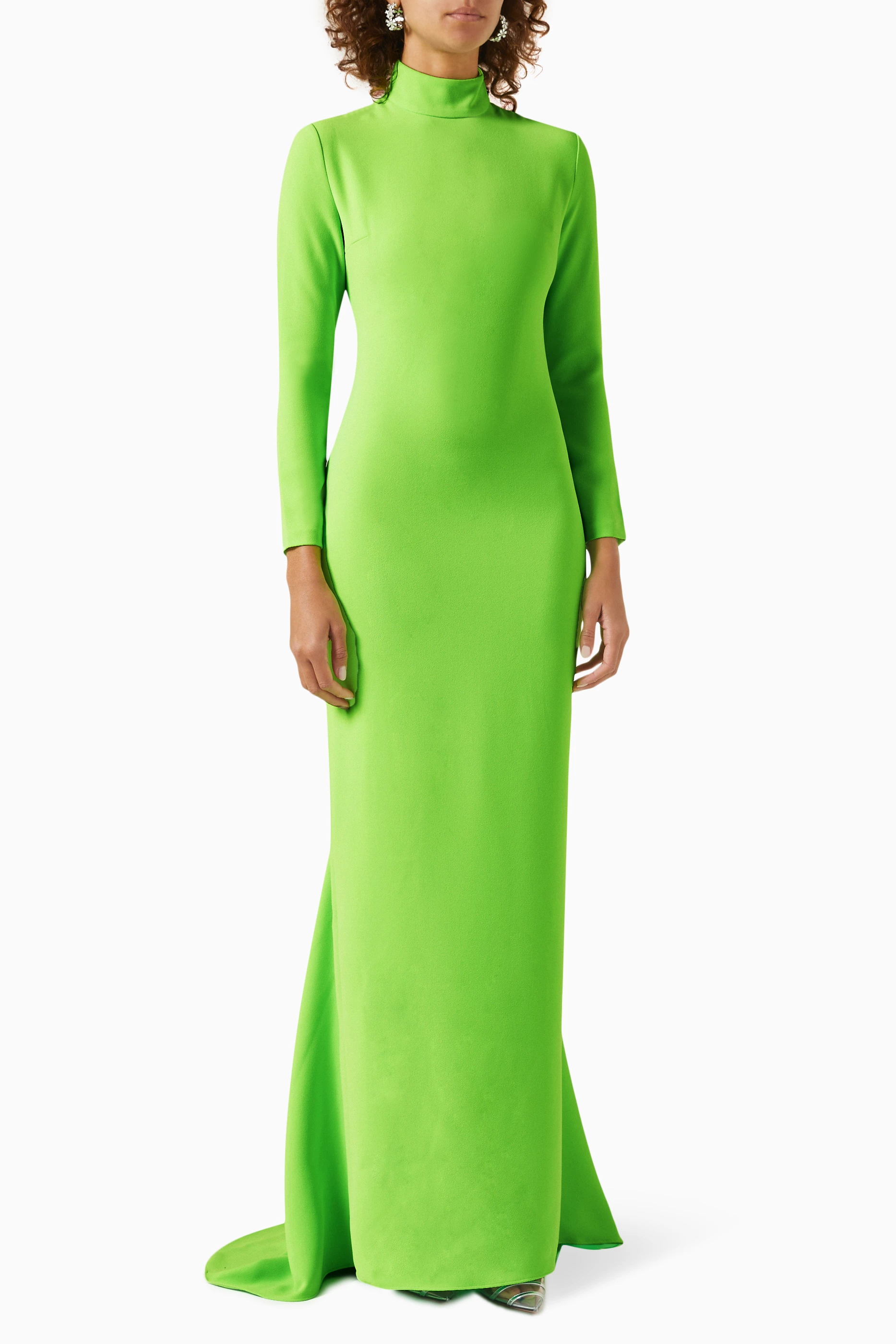 Lime green long sleeve dress best sale