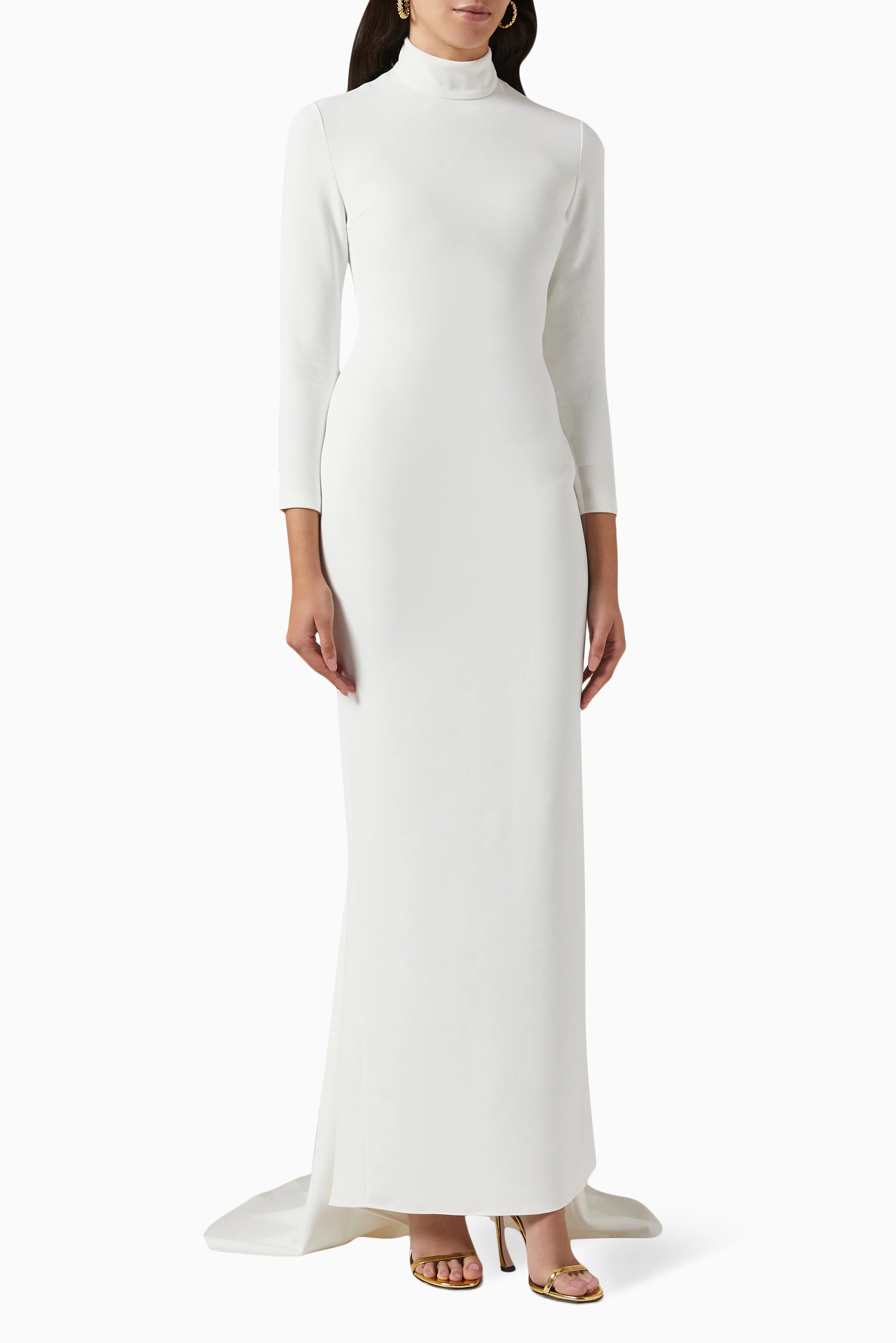 White high neck maxi store dress