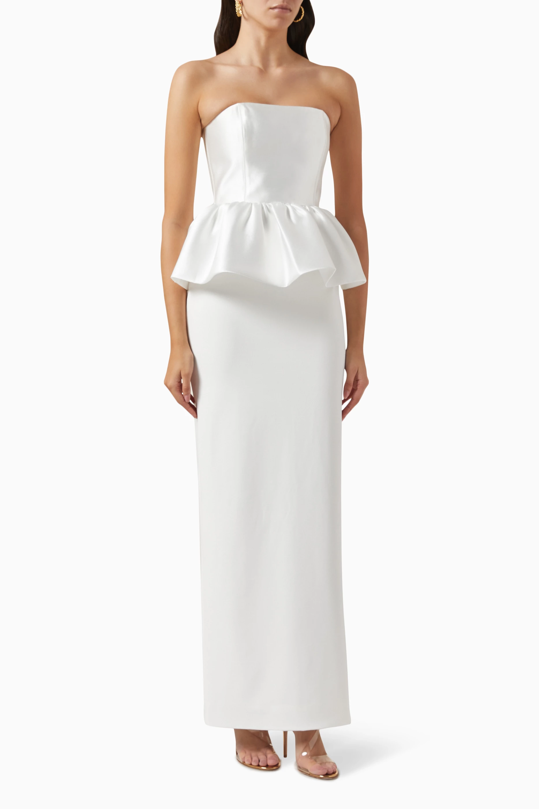 Peplum maxi dress on sale