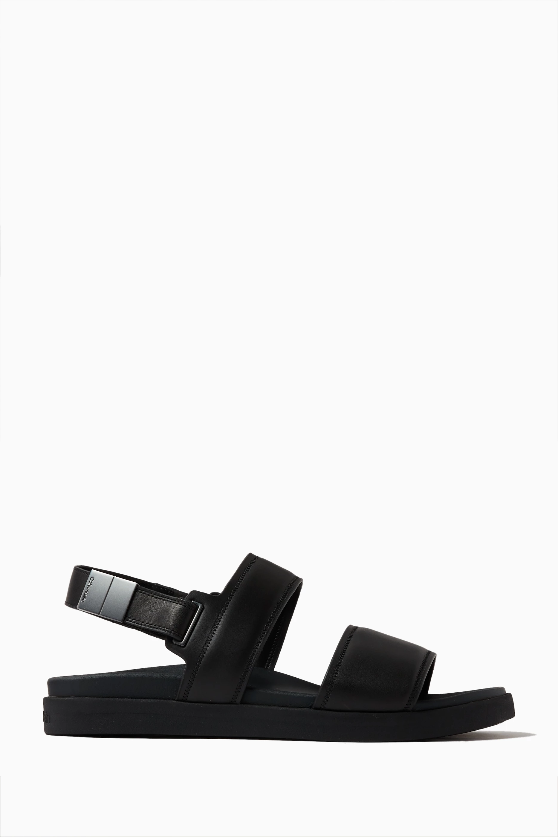 Buy Calvin Klein Black Sandals in Leather for Men in Saudi Ounass
