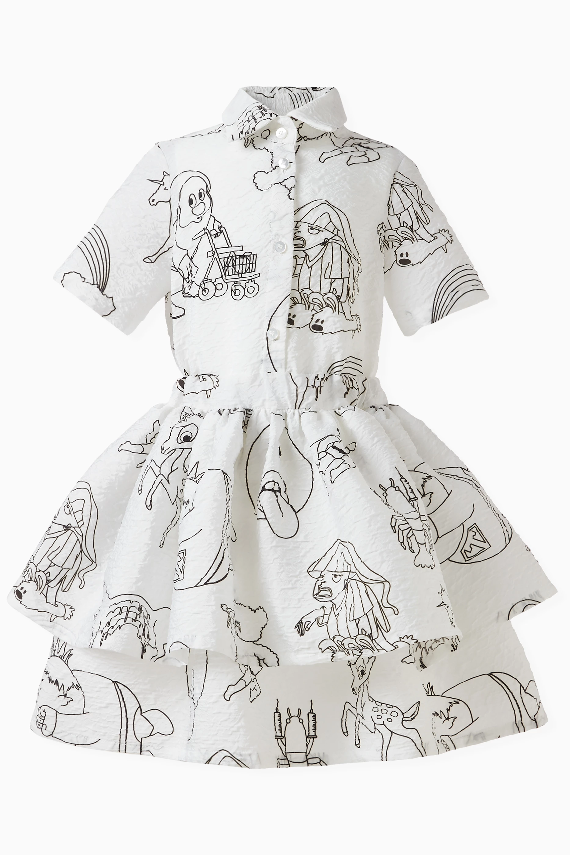 Buy Caroline Bosmans Multicolour Poppy Print Tiered Dress in