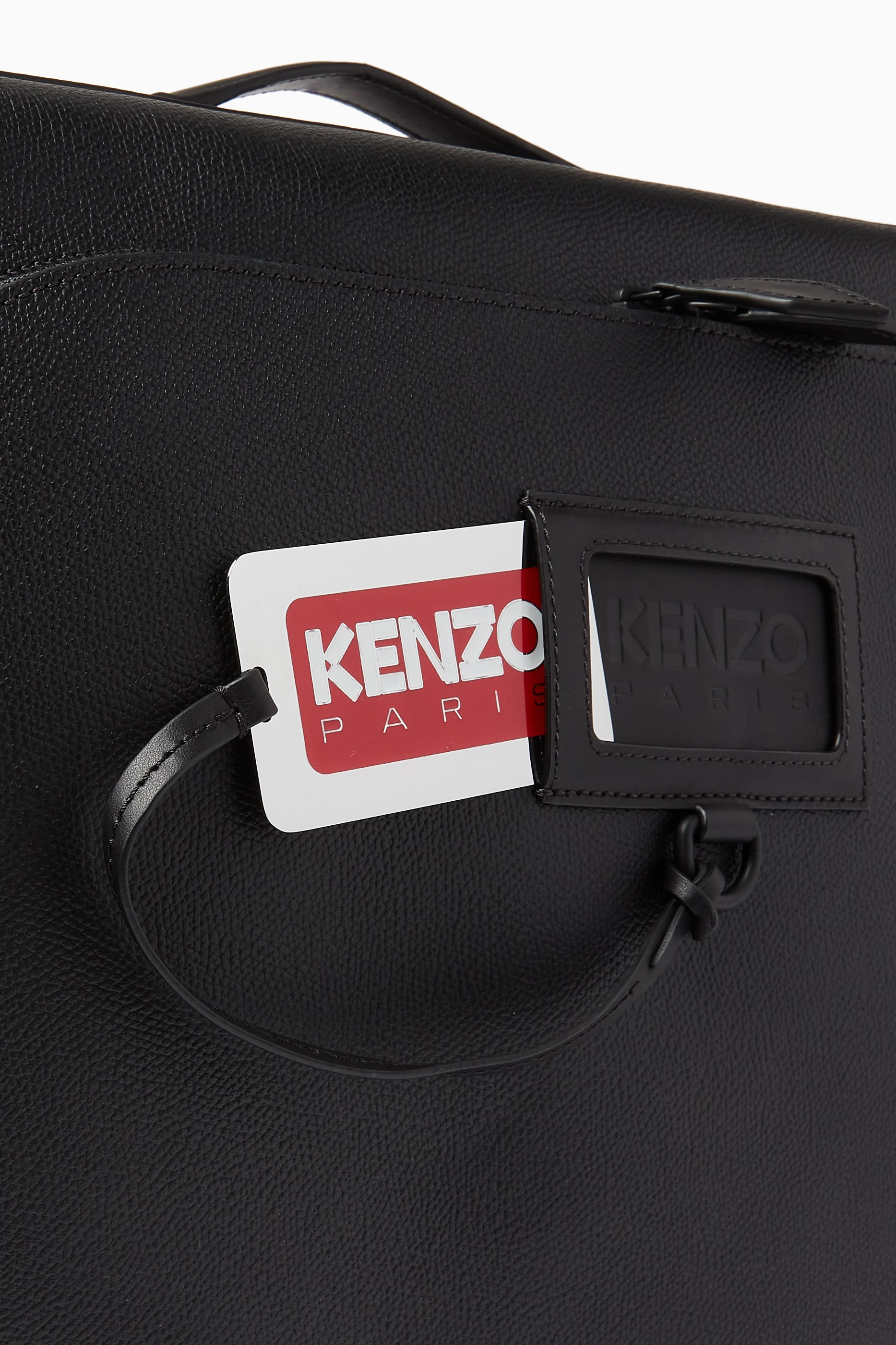 Buy KENZO Black Weekender Suitcase Travel Bag in Leather for Men