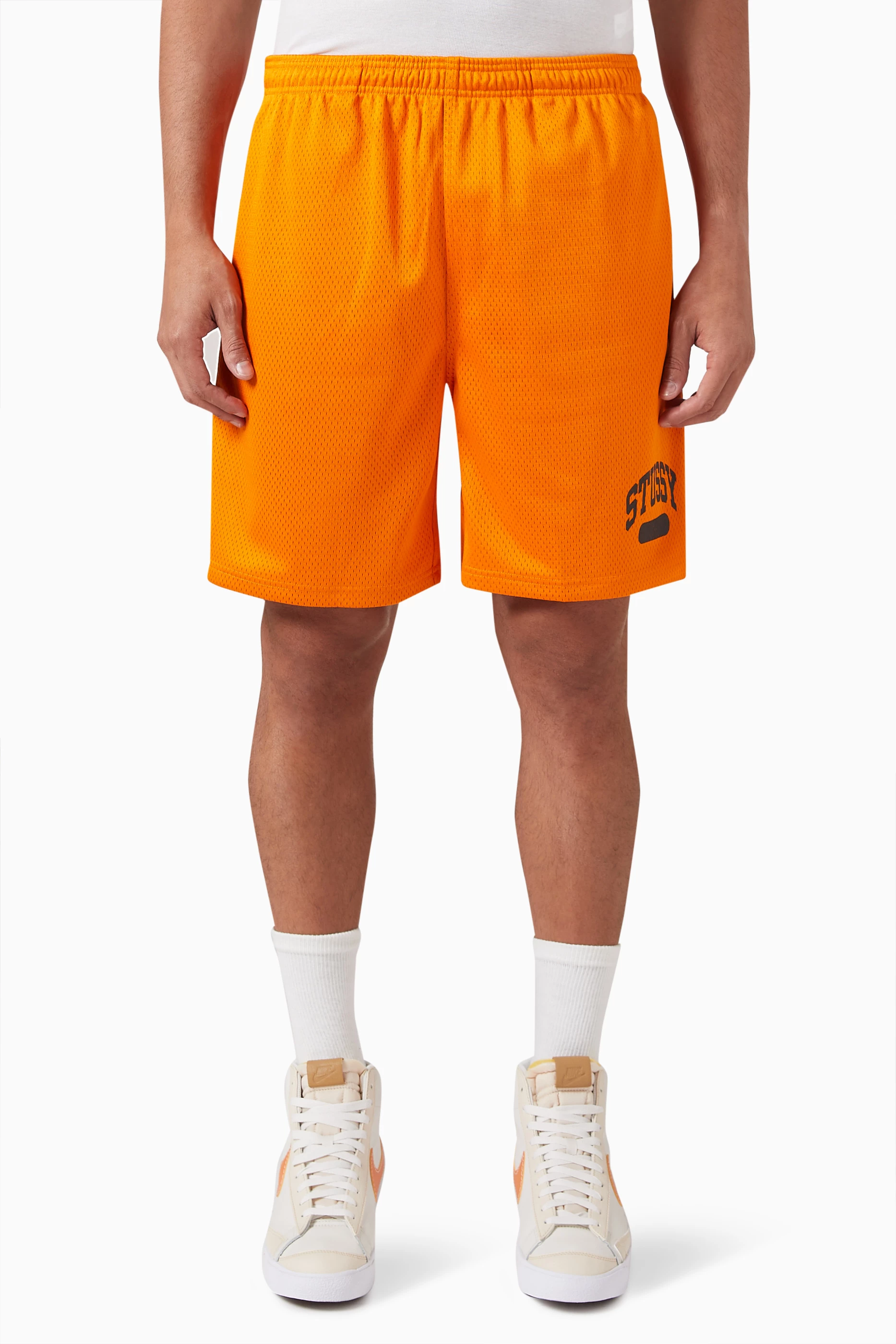 Buy Stüssy Orange Arch Mesh Shorts for Men in Saudi | Ounass