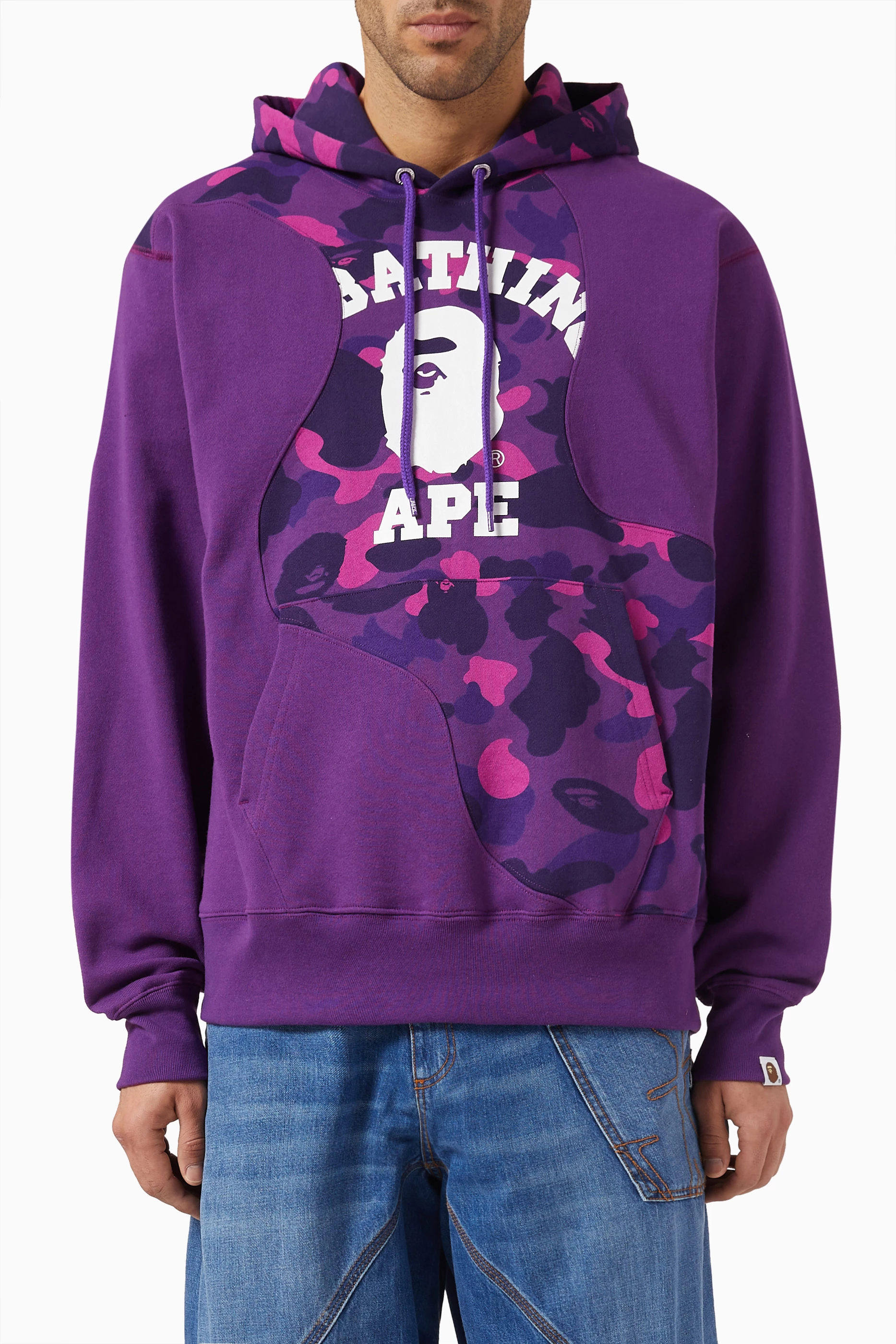 A bathing ape 2024 purple camo hoodie