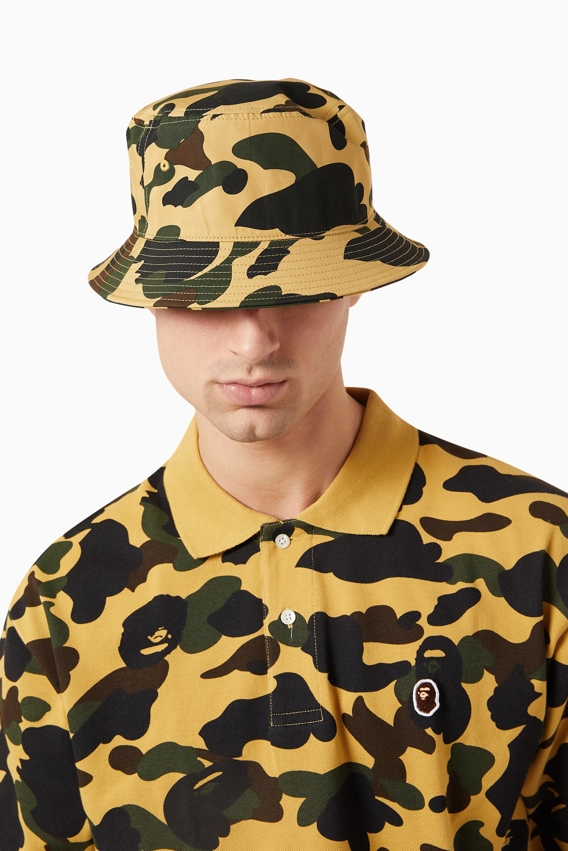 Yellow camo bucket hat new arrivals