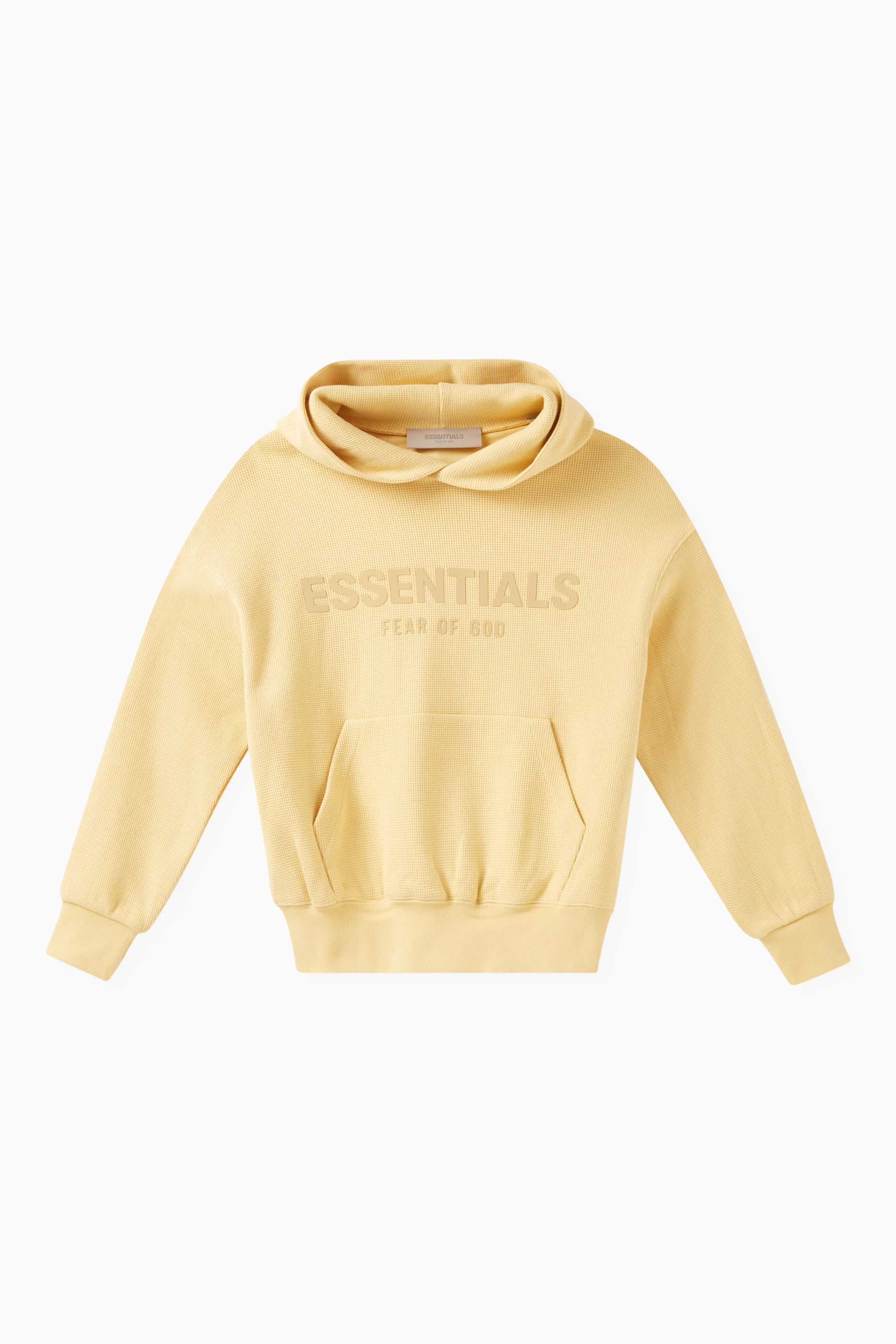Fear of god store essentials yellow hoodie
