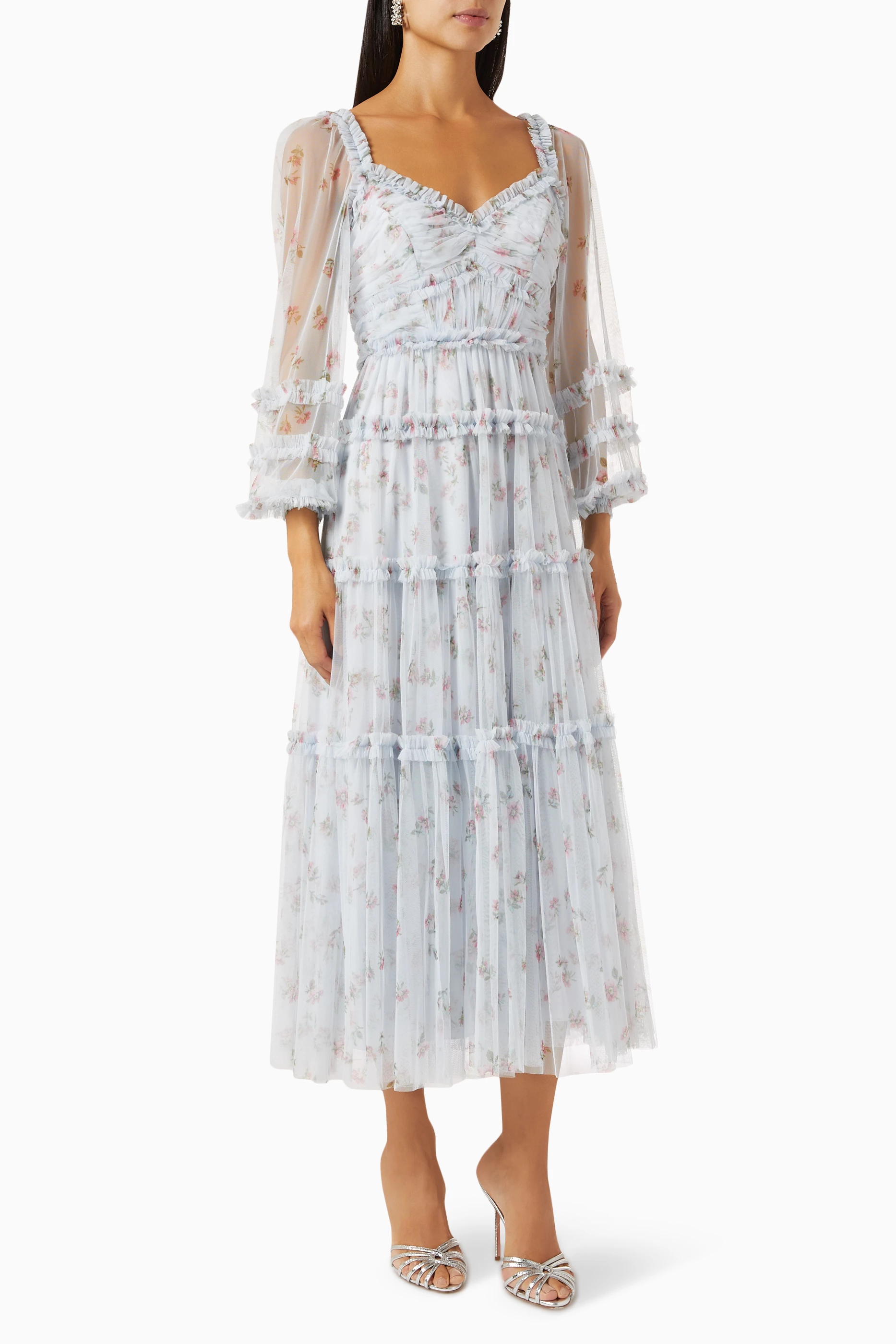 Ditsy scatter tulle deals midi dress