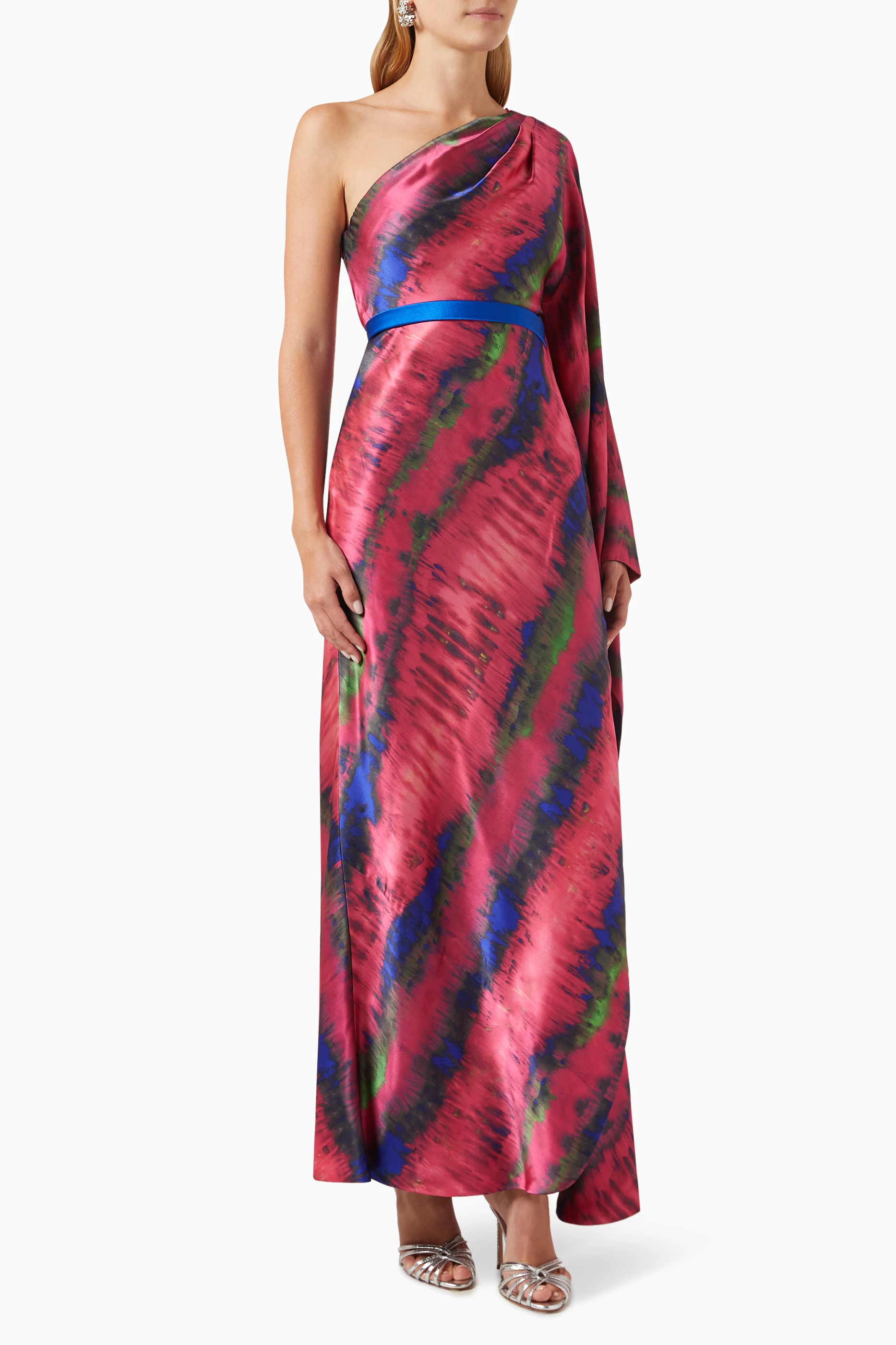 One shoulder tie dye dress outlet
