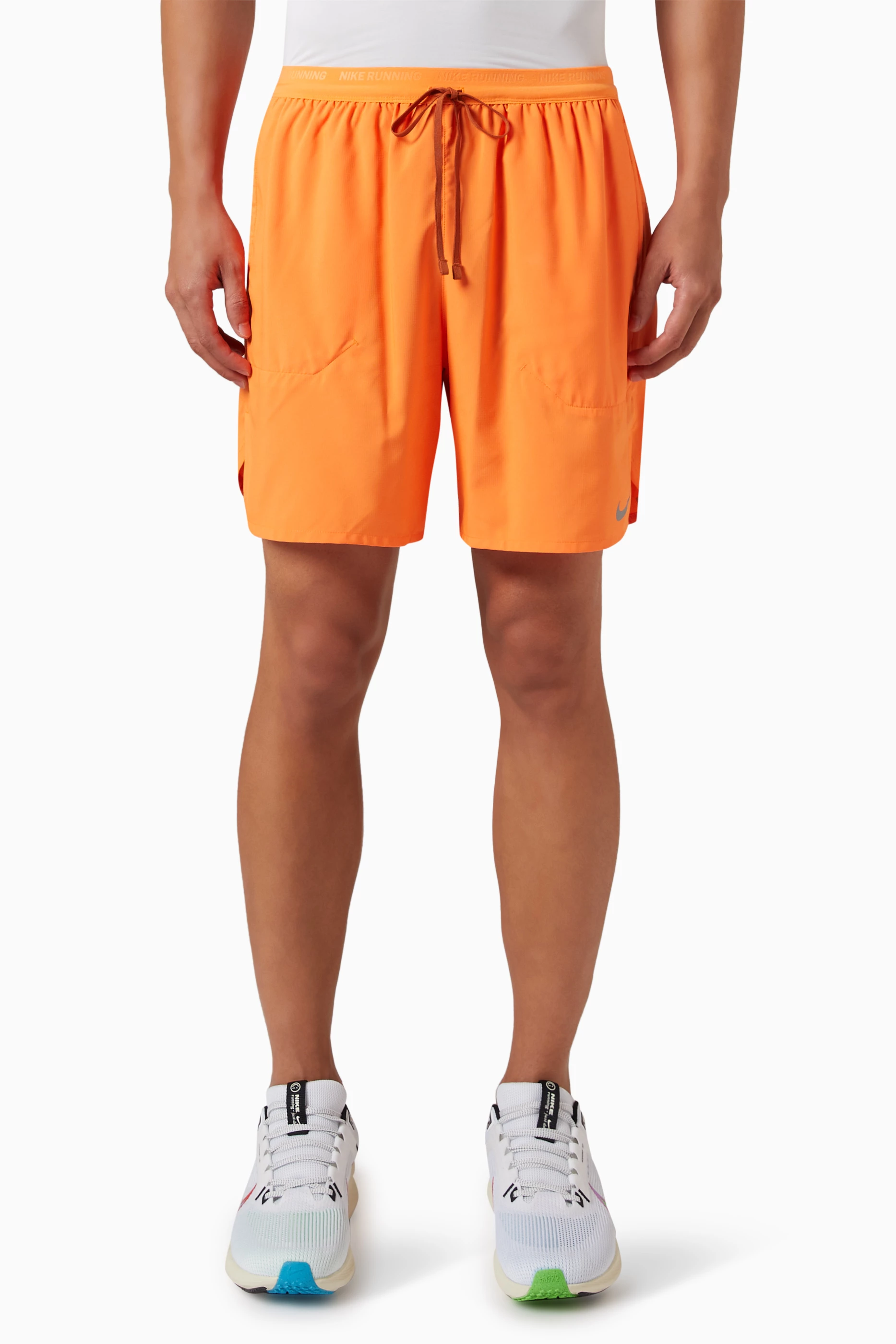 Orange nike running shorts sales