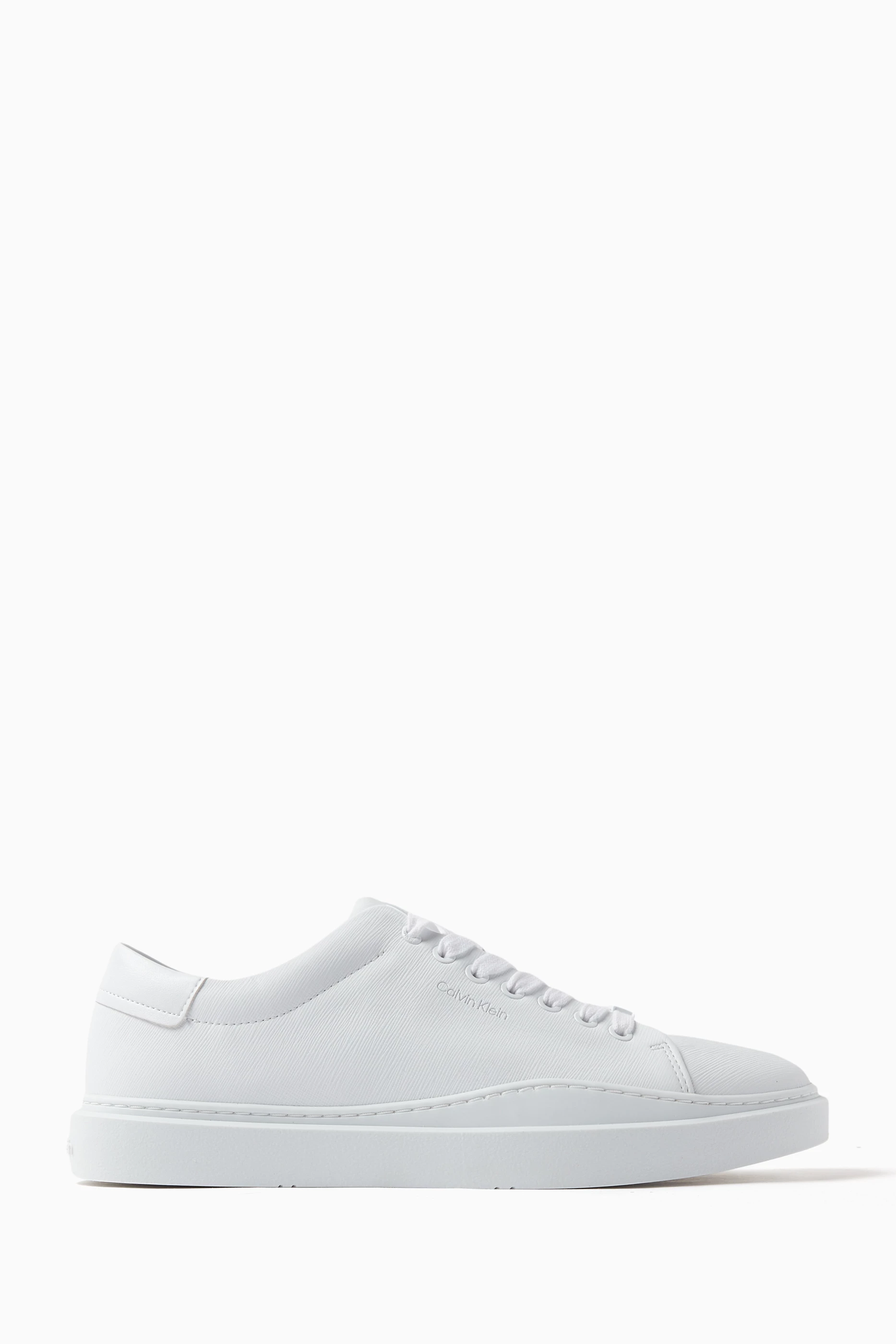 Buy Calvin Klein White Supernatural Low top Sneakers in Leather