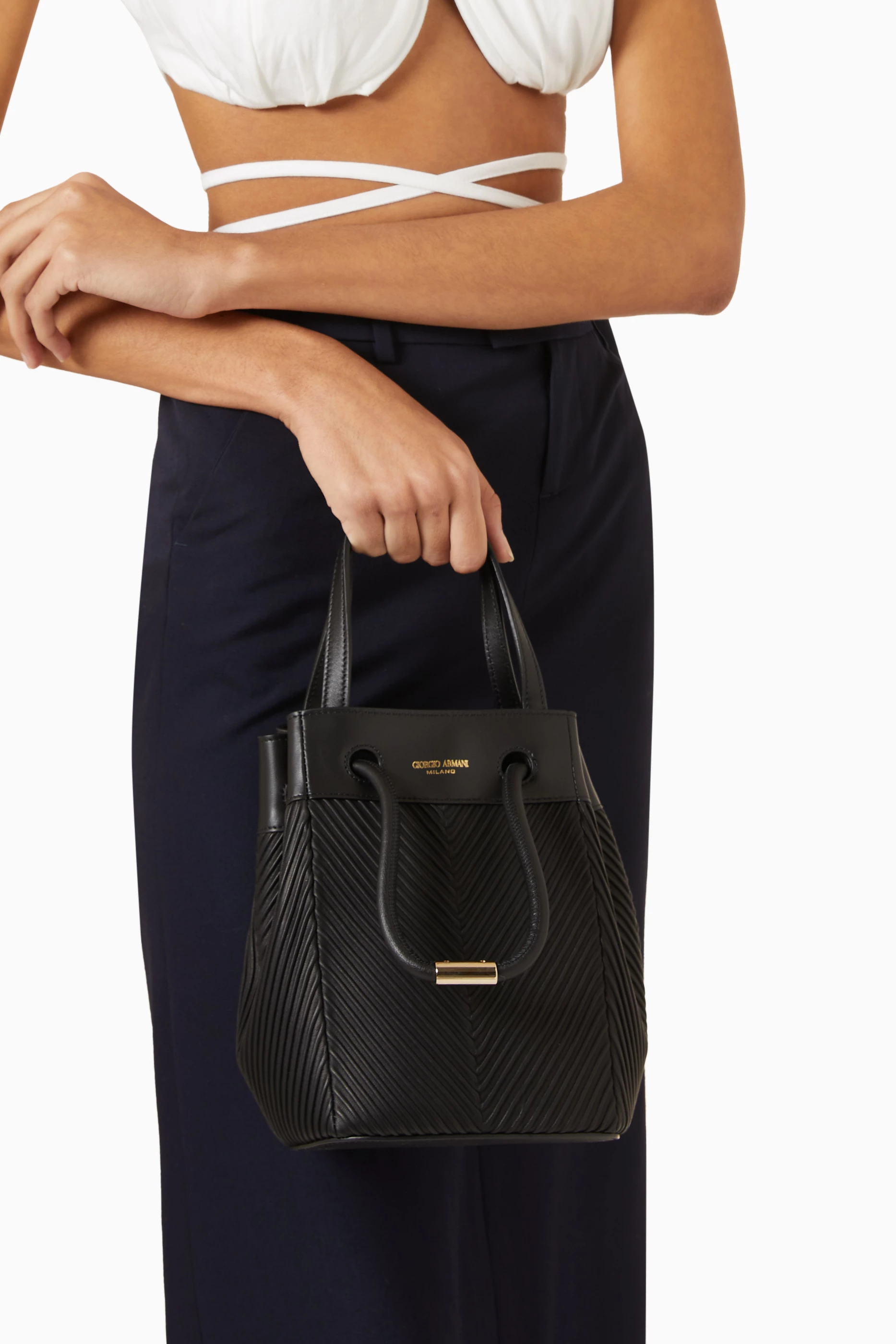 Armani top bucket bag