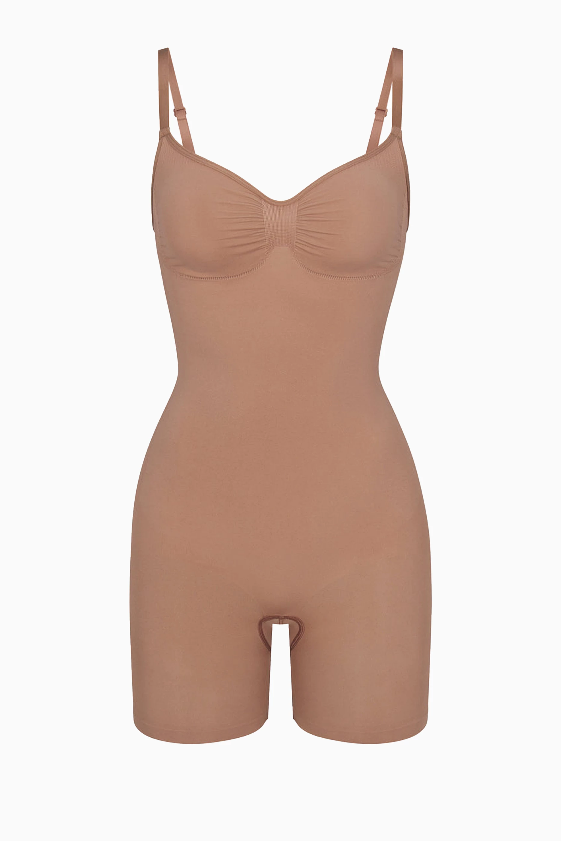 Buy SKIMS Brown Seamless Sculpt Mid Thigh Bodysuit for Women in Saudi