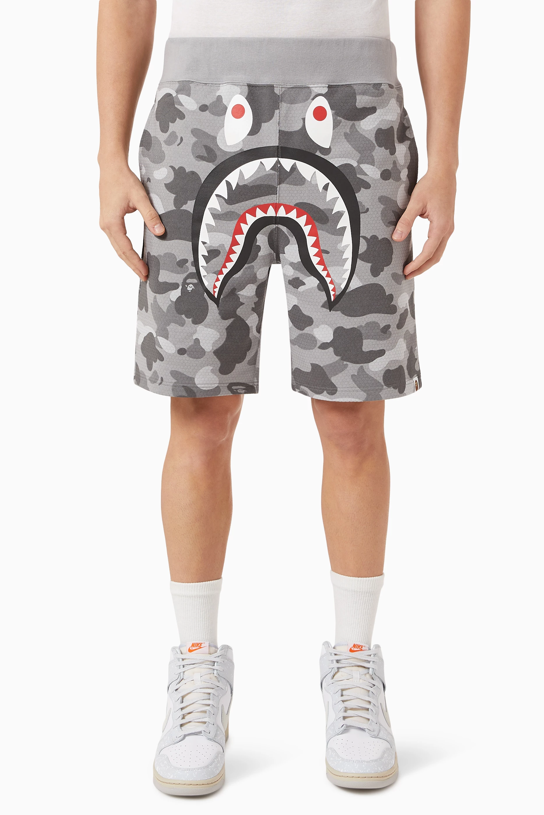 Grey and camo bape shorts store