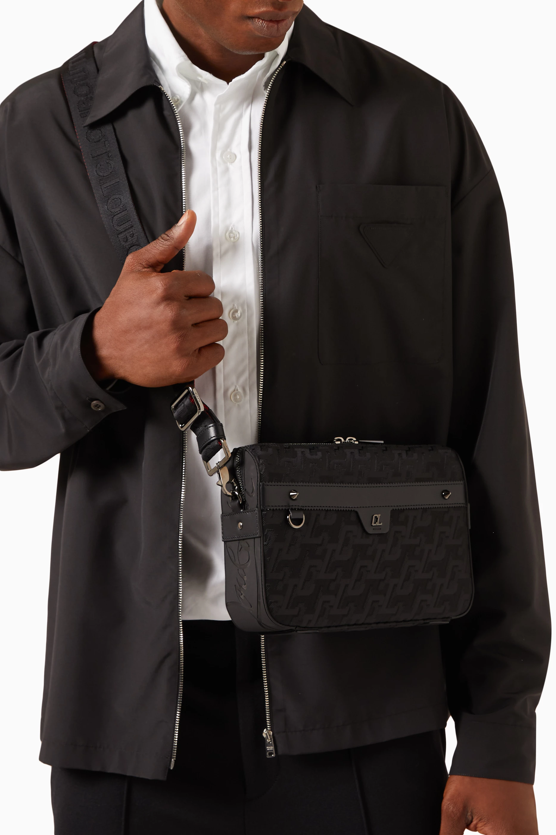 Christian Louboutin Ruisbuddy Cl Varsity Messenger Bag in Black for Men
