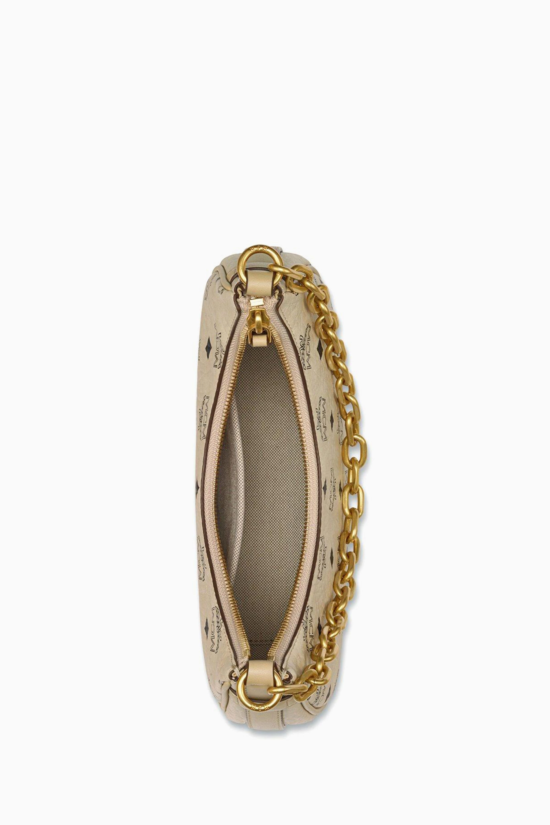 Millie top zip shoulder bag in visetos 2025