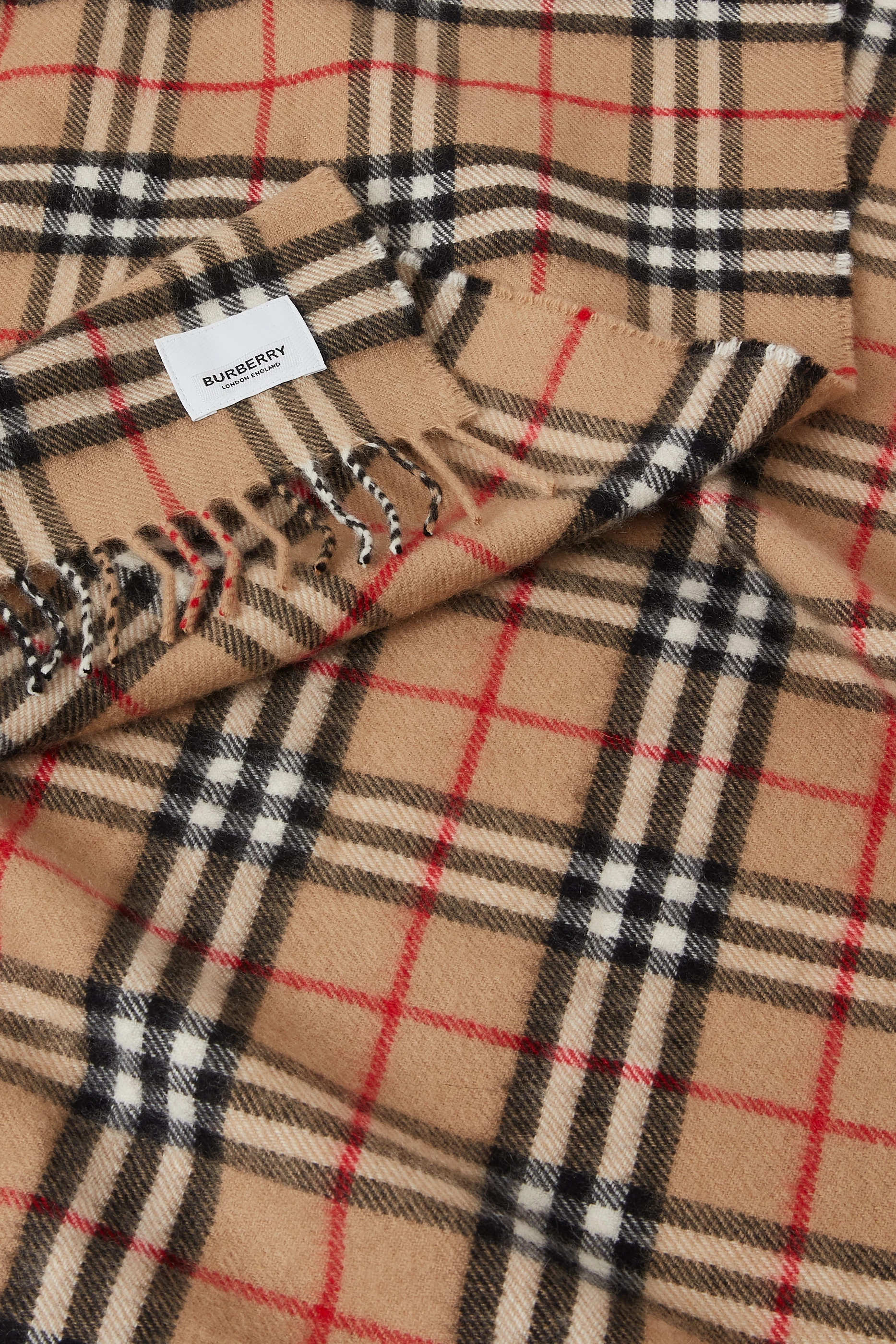 Buy Burberry Neutral Check Baby Blanket in Cashmere for UNISEX in