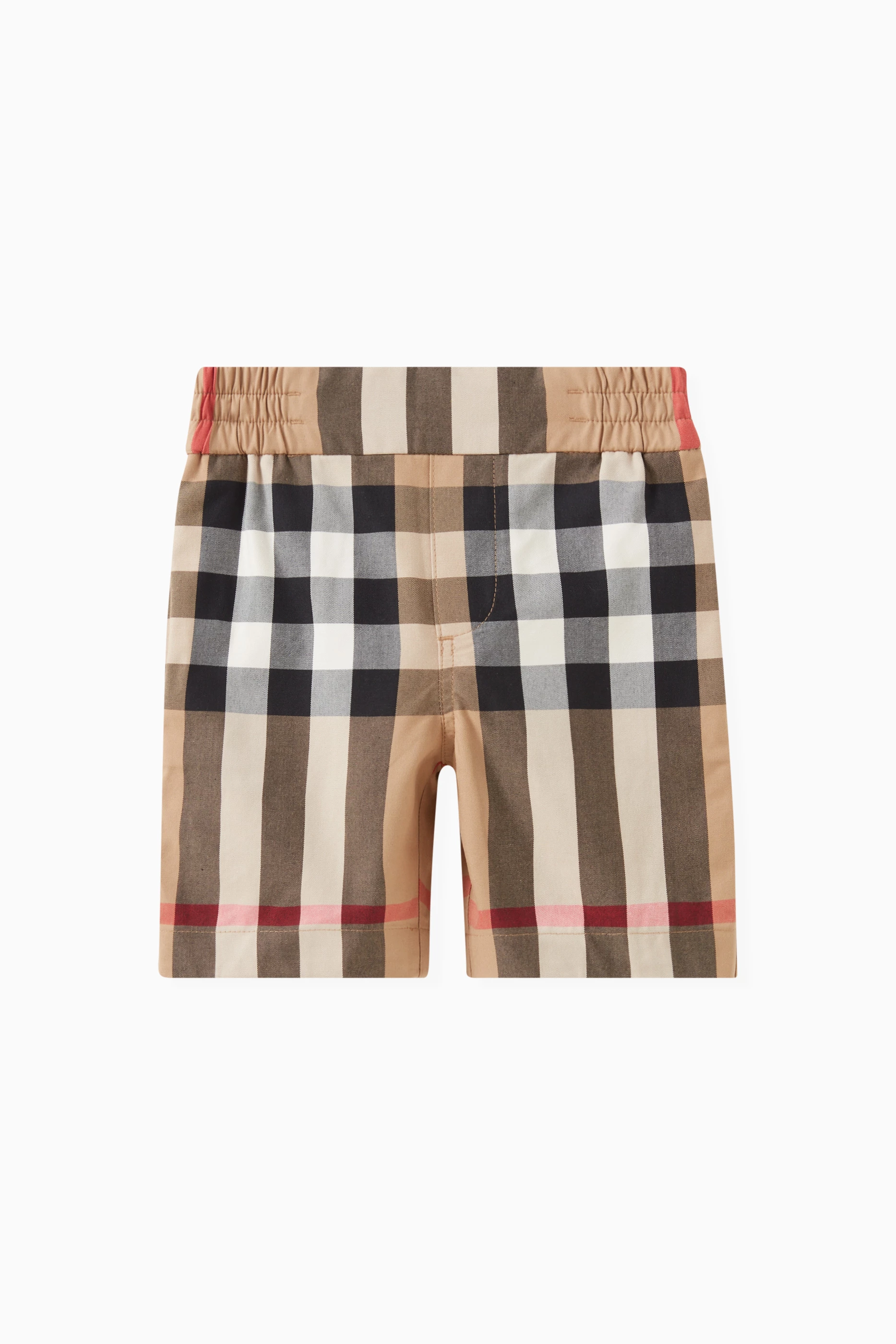Buy Burberry Neutral Check Shorts in Cotton for Baby Boys in Saudi