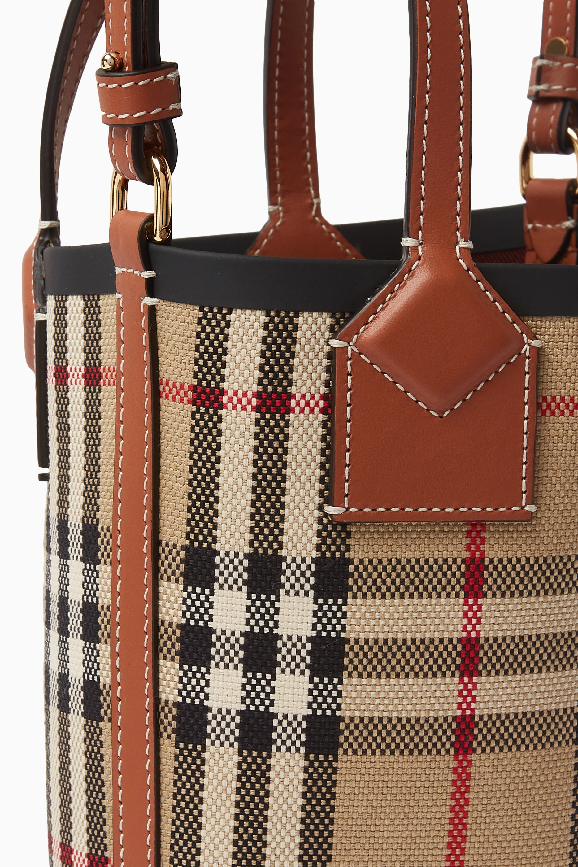 Burberry small outlet check tote